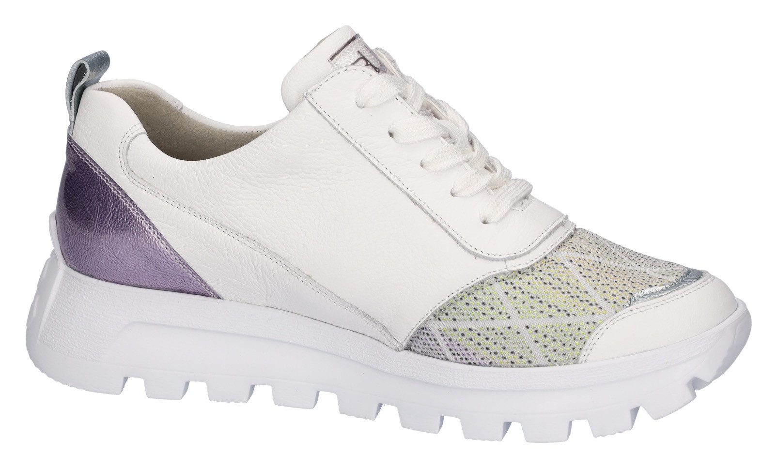 Waldläufer Plateausneakers H-AJALA , lage schoen, veterschoen, vrijetijdsschoen met contrasterende afwerkingen, breedte h