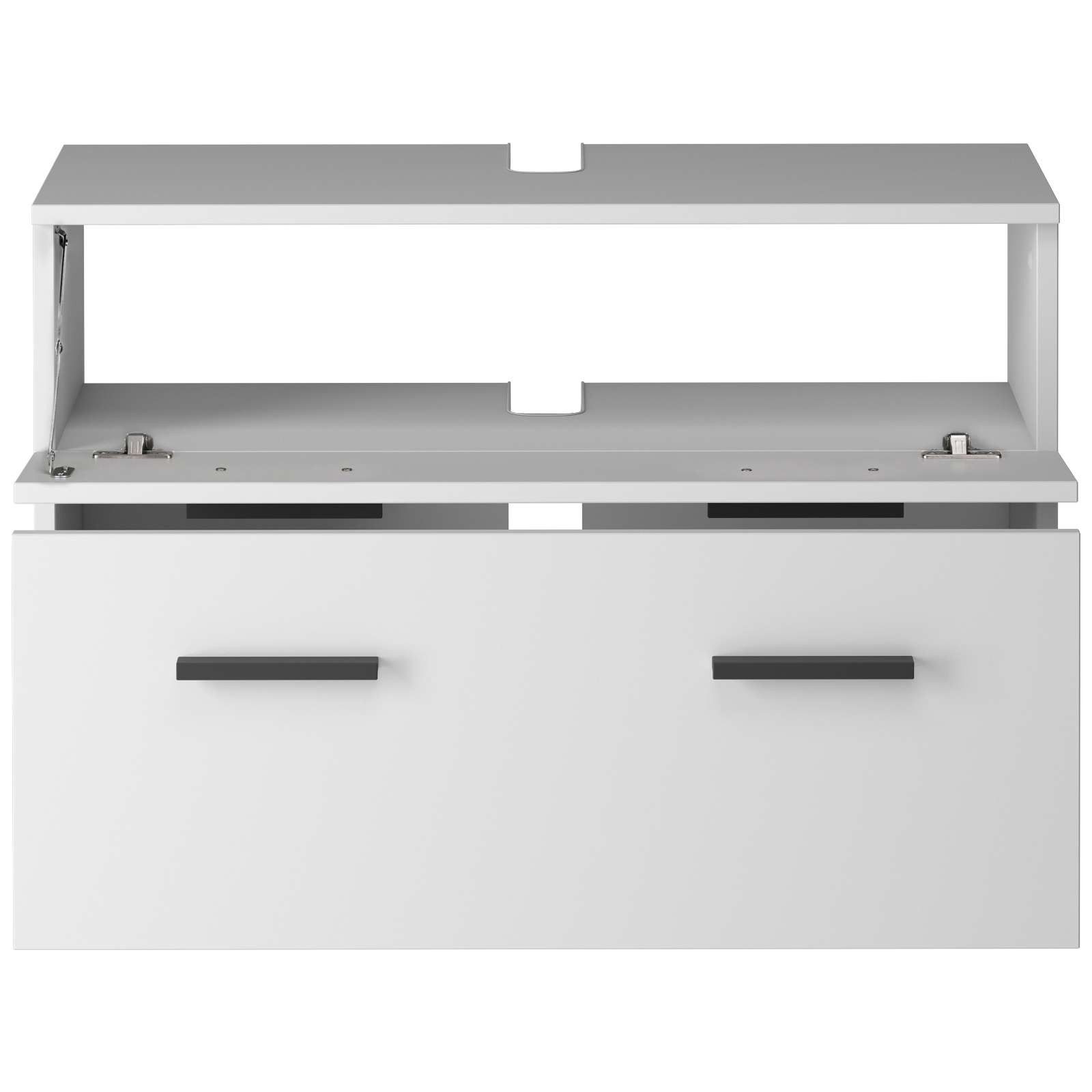 INOSIGN Wastafelonderkast Skara met klep en lade, zwarte grepen, breedte 80 cm, hoogte 55 cm