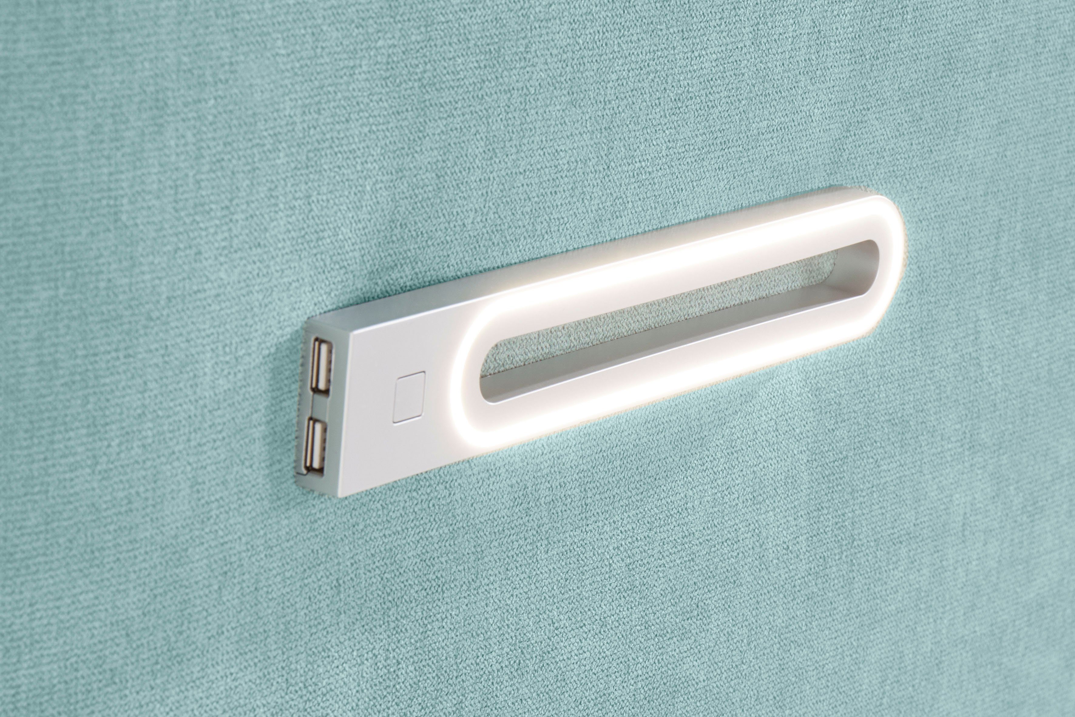 INOSIGN Boxspring Luan Laden, ledverlichting en topmatras, in breedte 120 cm en 180 cm
