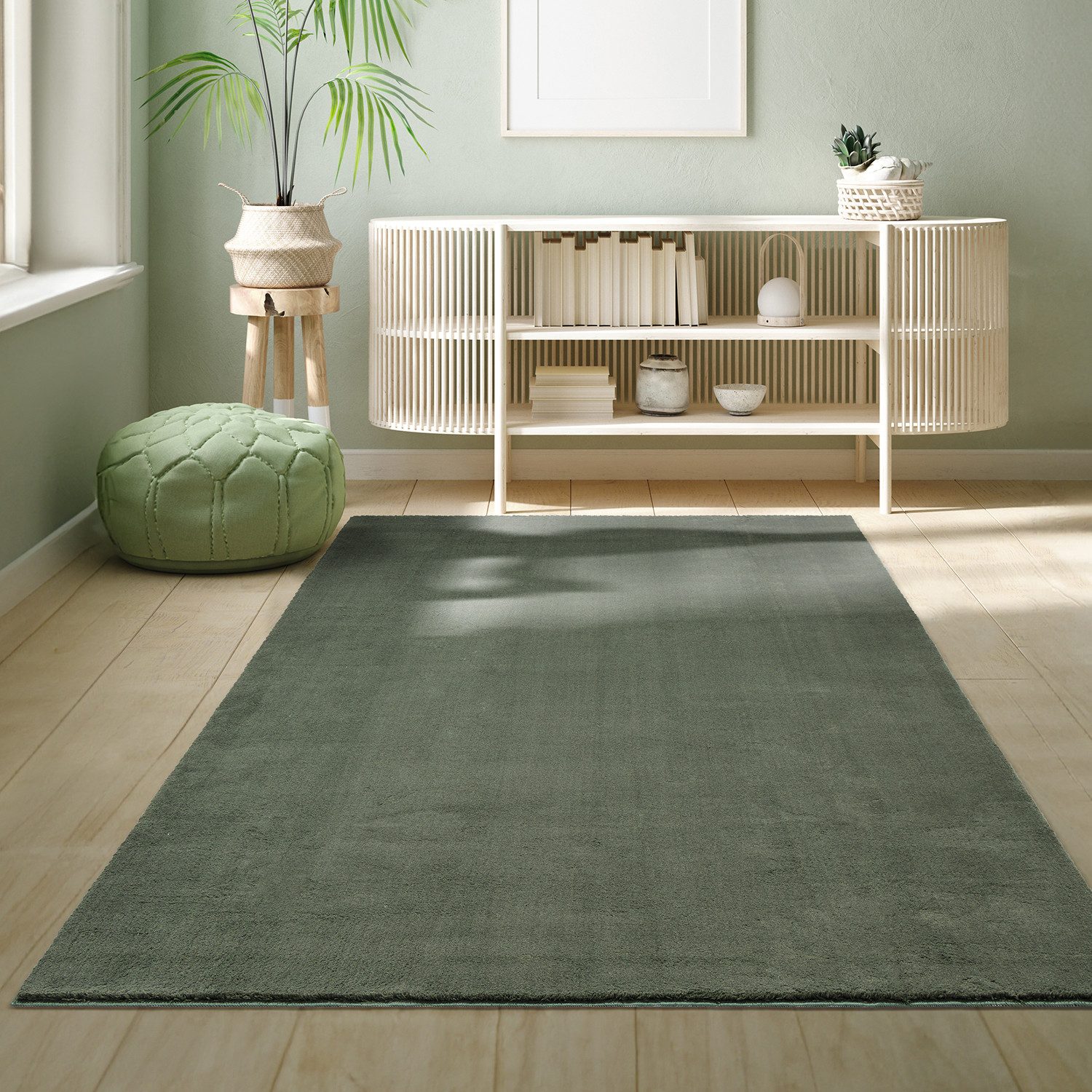 OTTO The carpet Vloerkleed Relax wasbaar woonkamer tapijt modern antislip, klantenfavoriet moderne vloerkleden maat 200 cm x 280 cm x 16 mm groen