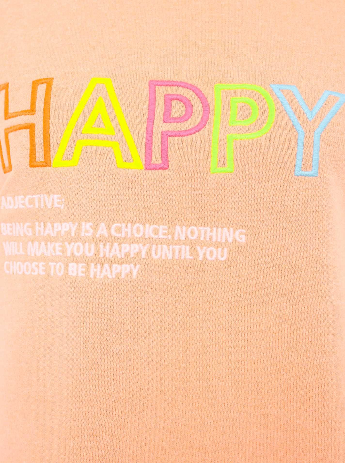 Zwillingsherz Sweatshirt Happy met inspirerende quote-print