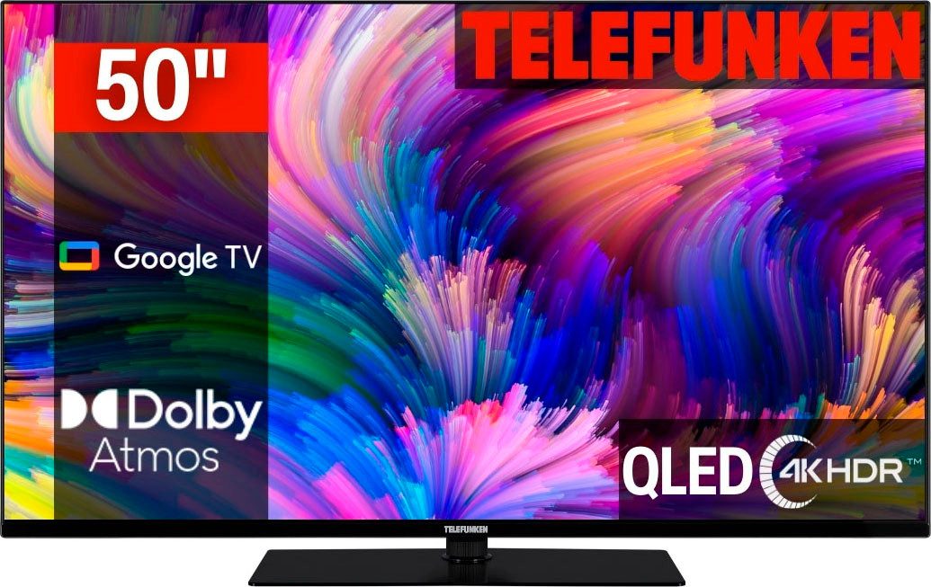 Telefunken QLED-TV D50Q700M6CW, 126 cm / 50", 4K Ultra HD, Google TV - Smart TV