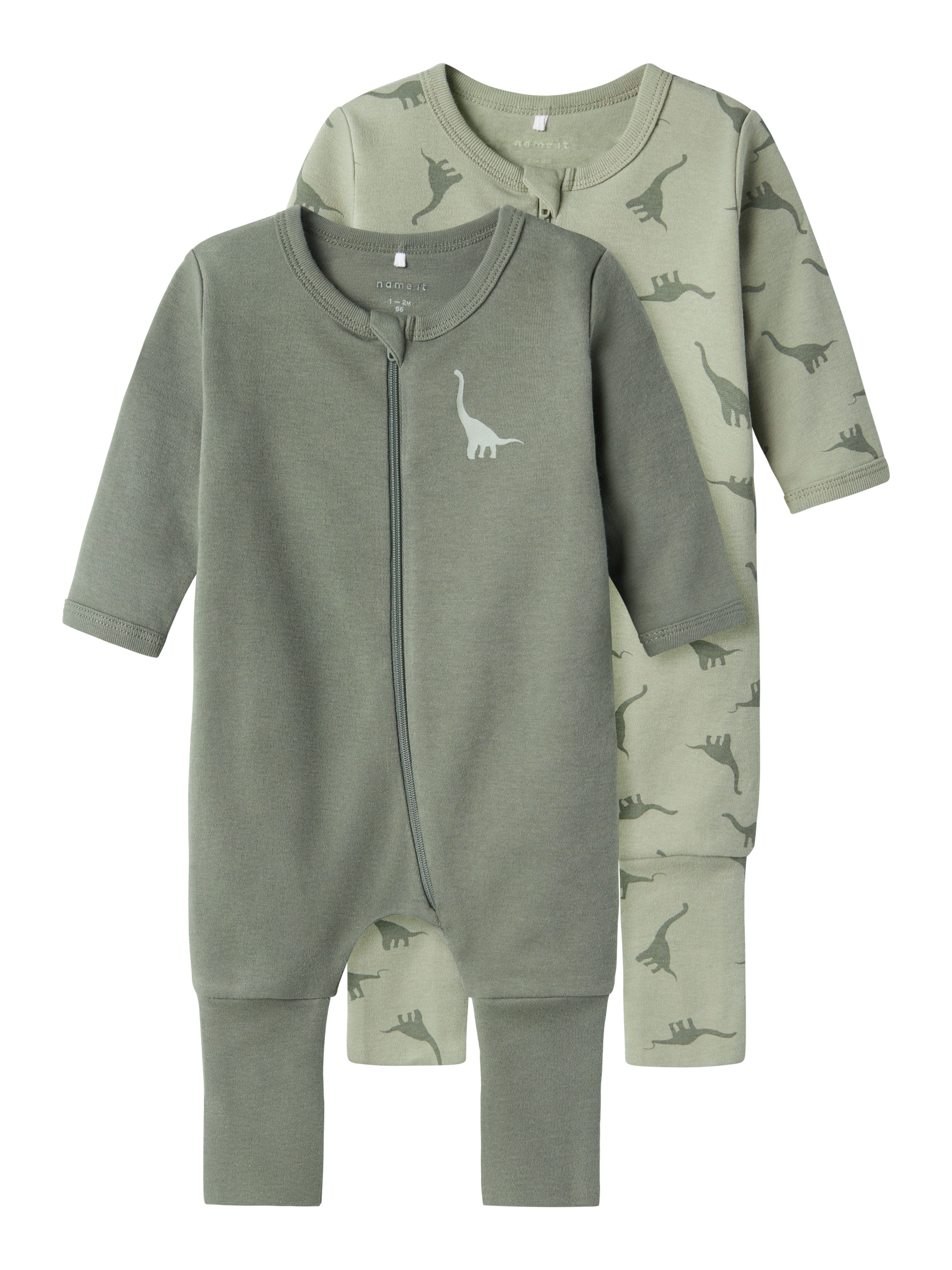 Name It Pyjama NBMNIGHTSUIT 2P ZIP FF GREEN DINO NOOS (set, 2-delig)