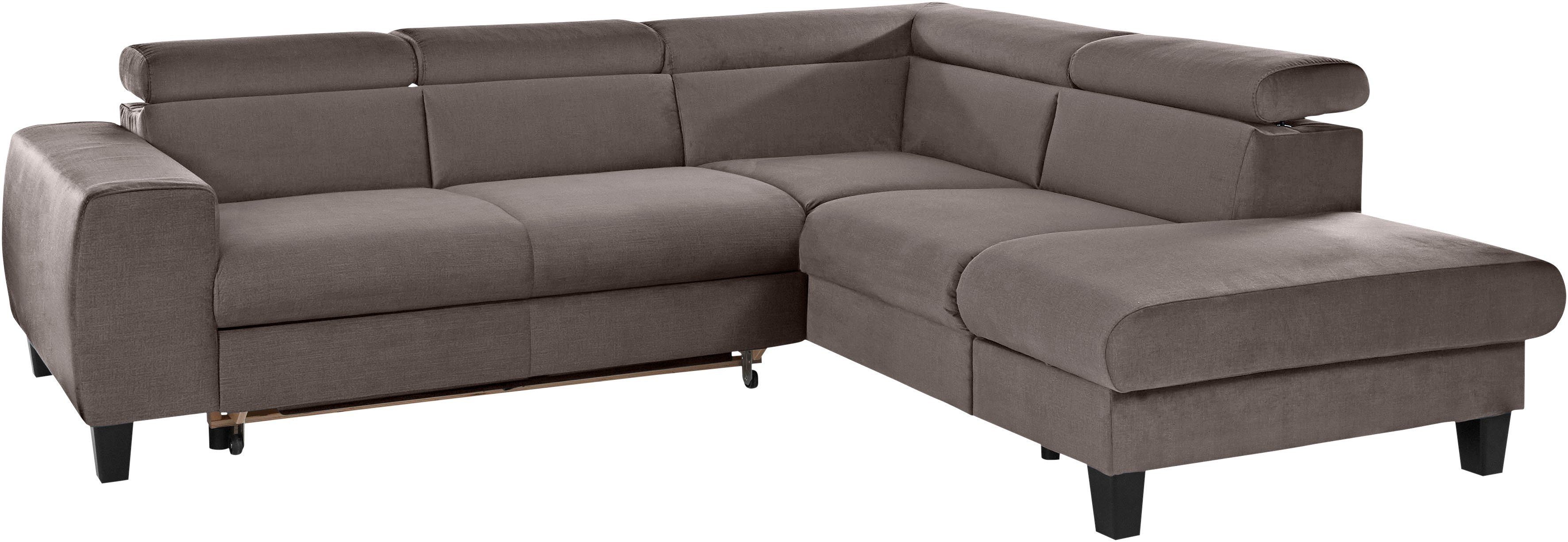 COTTA Zithoek Morven L-vorm Set bestaande uit: hoekbank met hoofdverstelling & hocker (set)