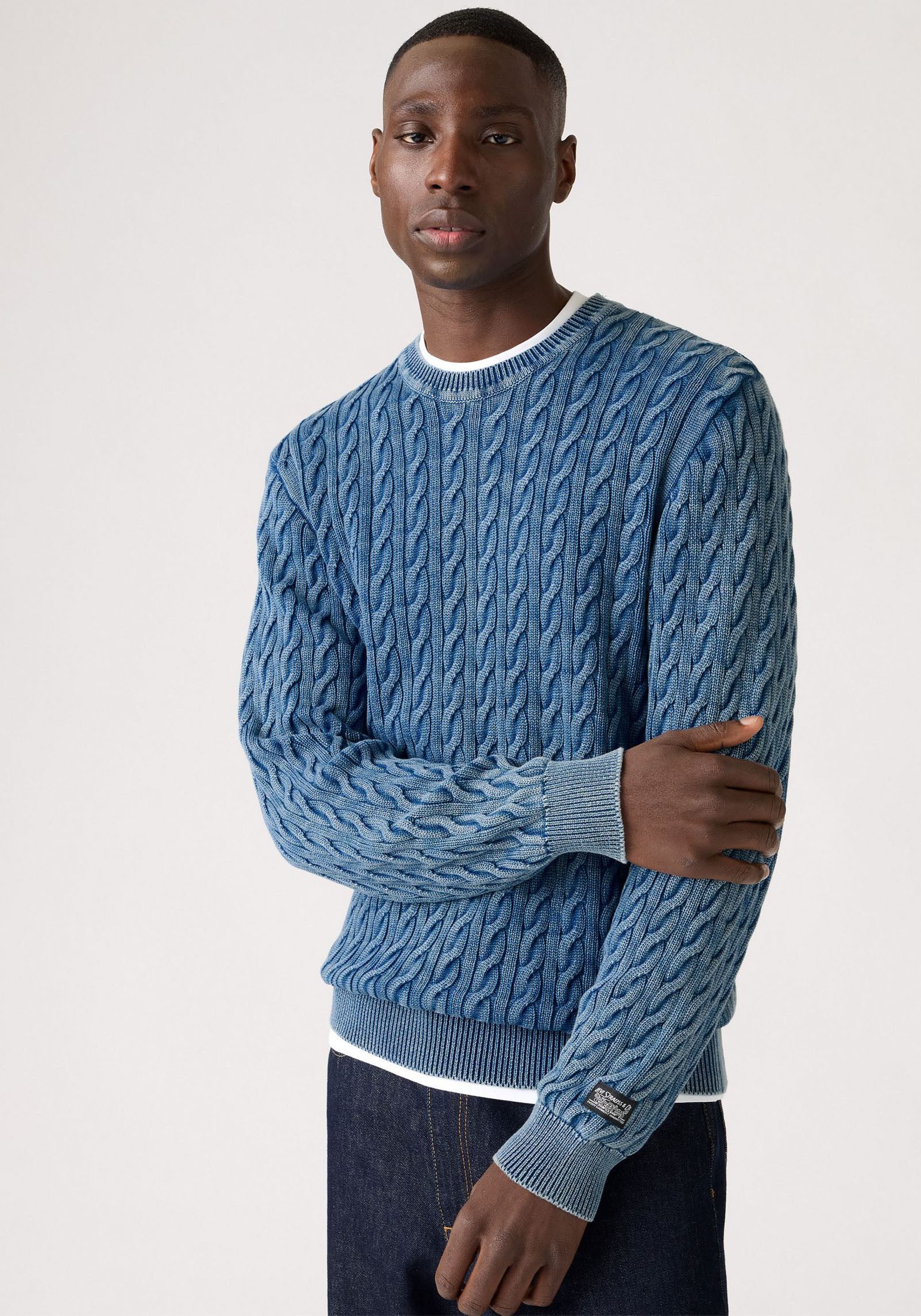 Levi's® Trui met ronde hals LV PRESIDIO met kabelpatroon