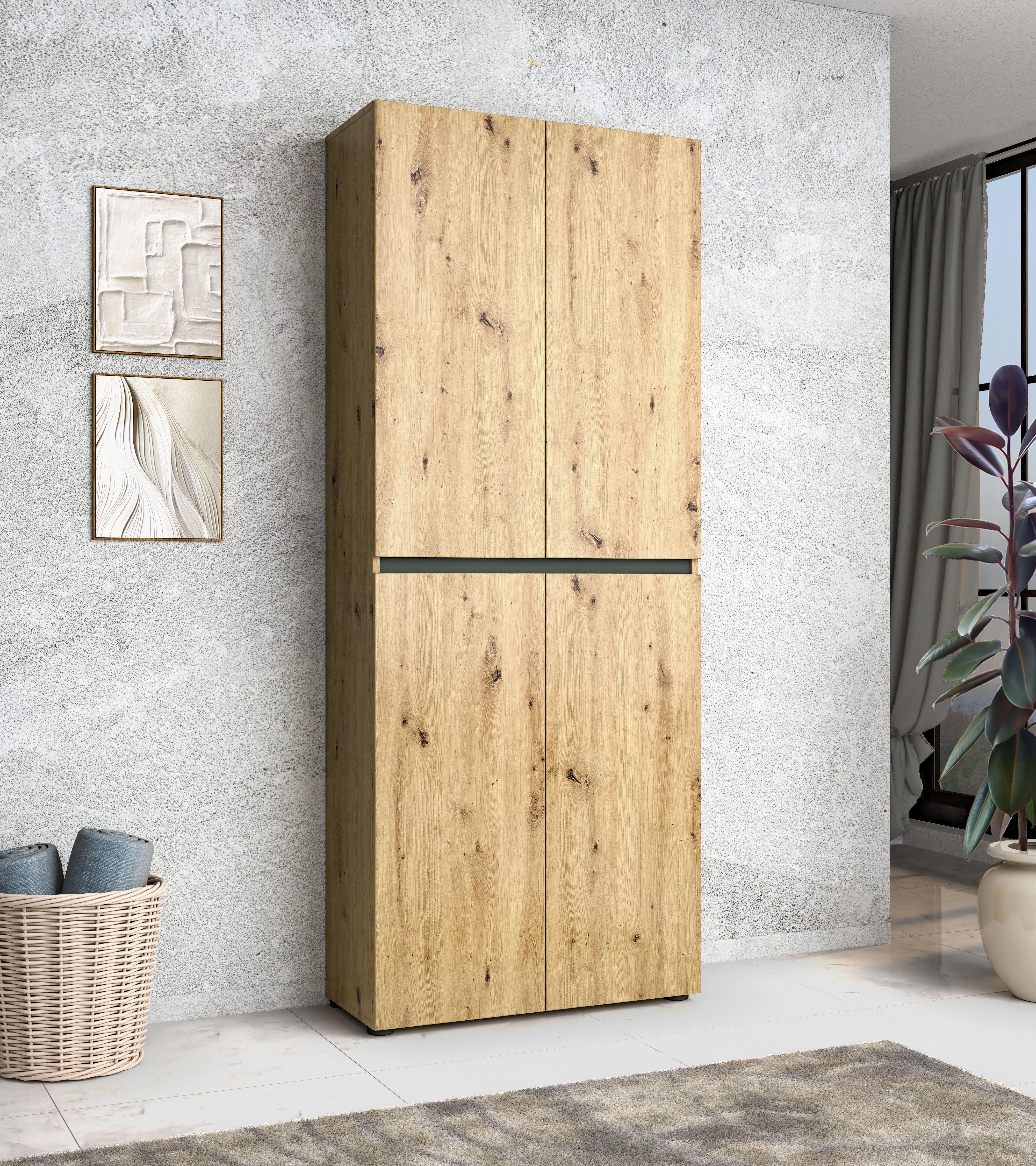 INOSIGN Schoenenkast MISTER- Schuhregal, Made in Italy, 12 Fächer, 10 Einlegeböden Breedte 80 cm, hoogte 200 cm, keerbare lijst