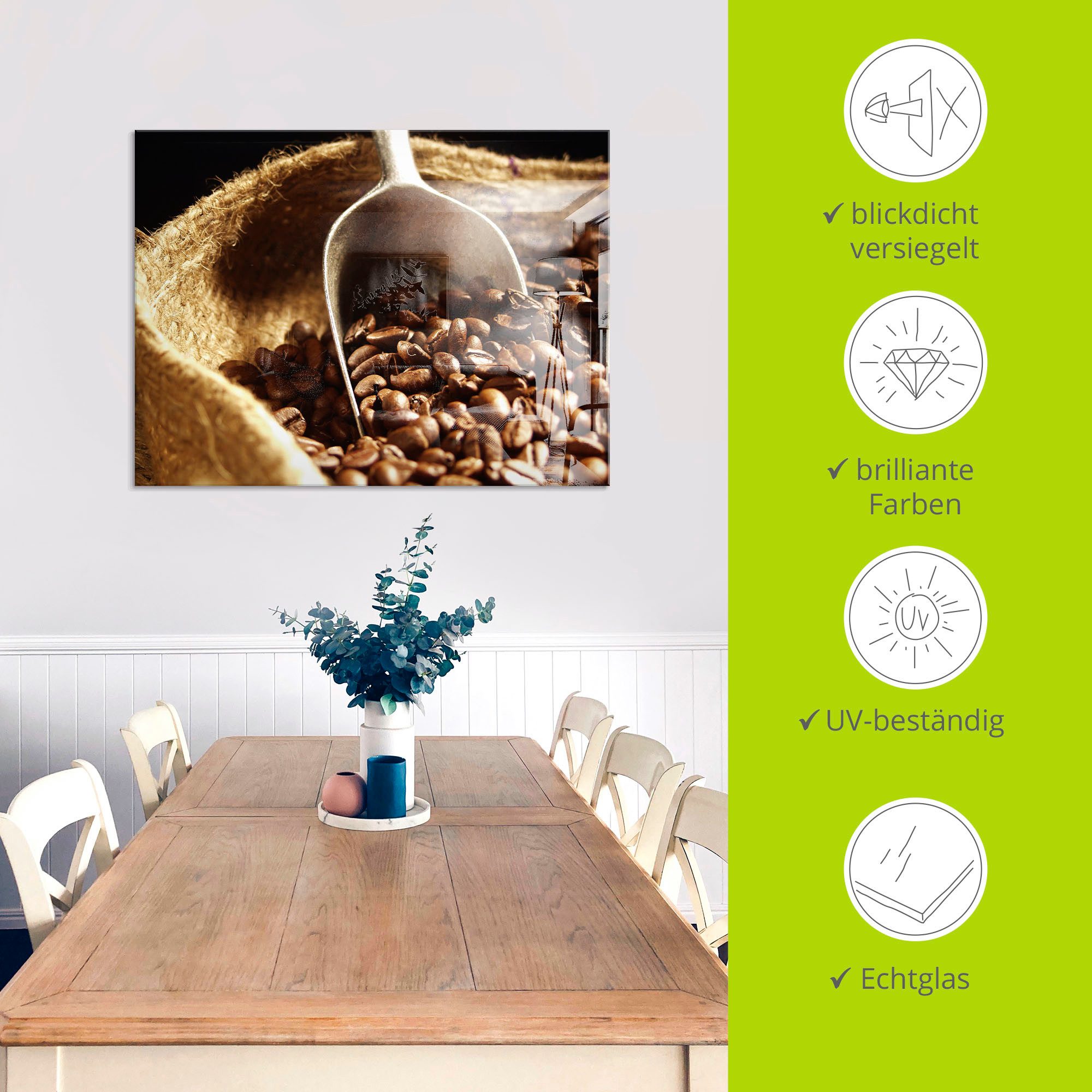 Artland Print op glas Koffie in verschillende maten