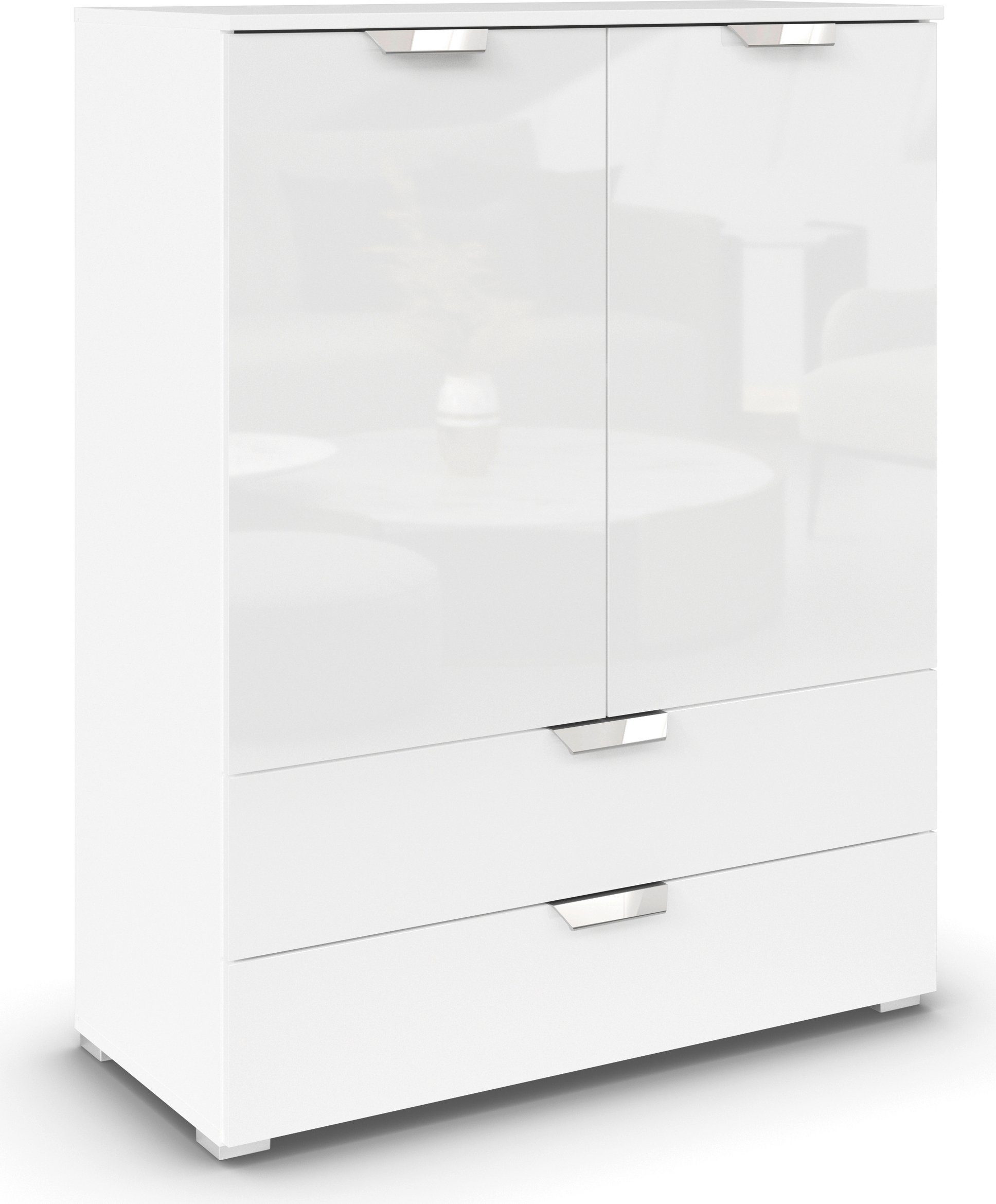 rauch Hoge kast Glamour by Aditio met hoogglansfront, 2 laden met soft-closefunctie