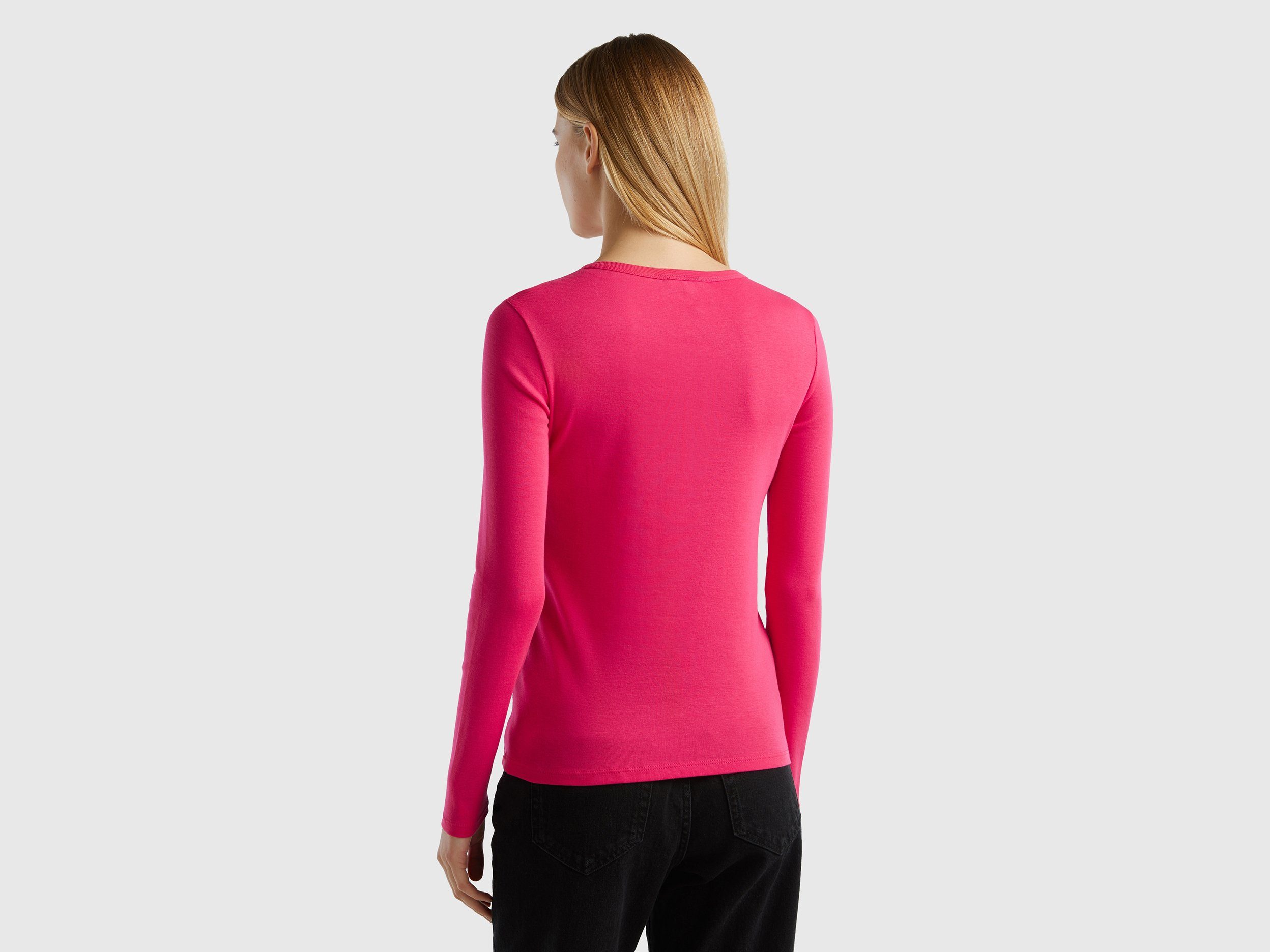 United Colors of Benetton Shirt met lange mouwen met labelprint met glittereffect