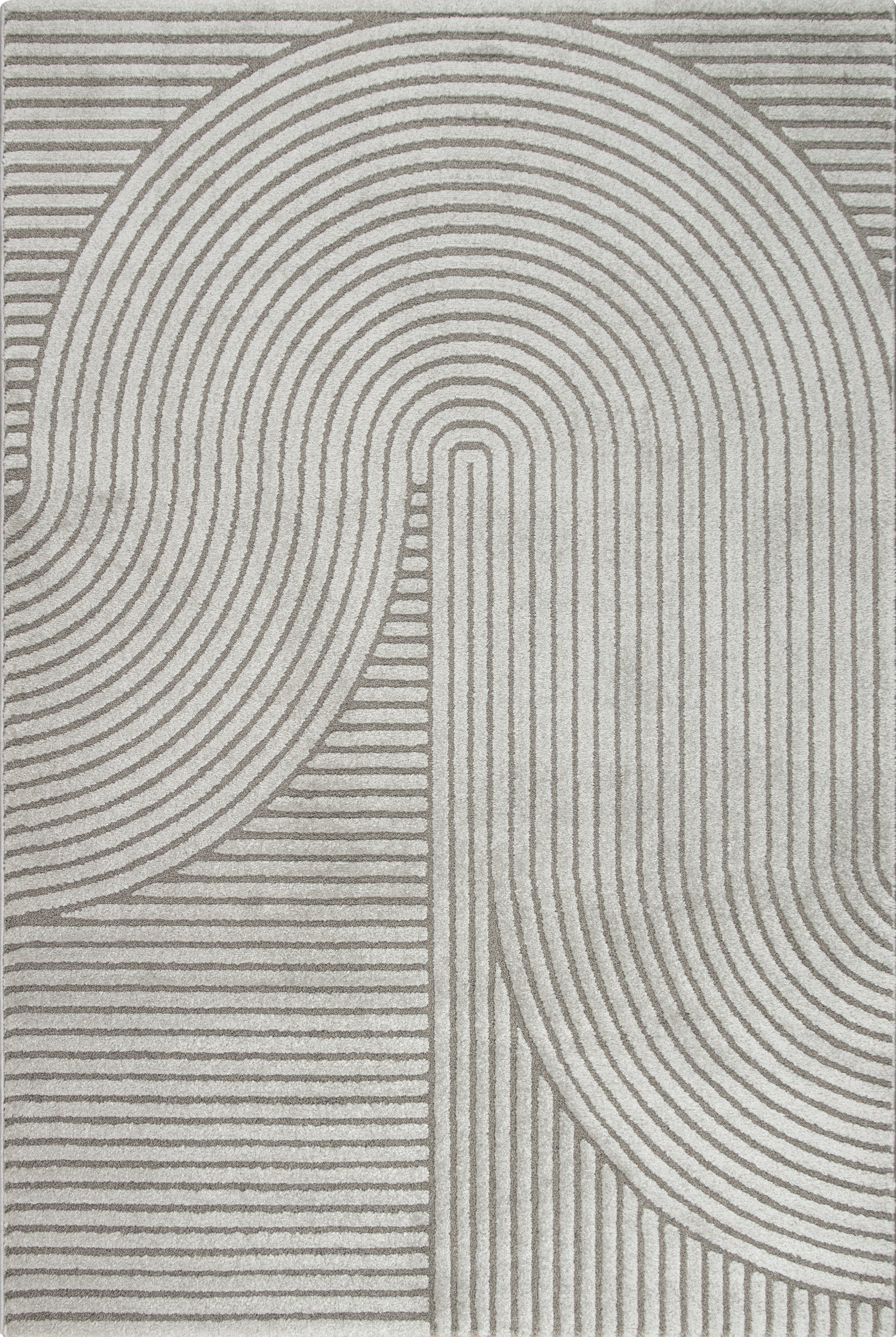 merinos Vloerkleed Elio moderne kortpolige tapijt met hoog-laag effect, 3d effect