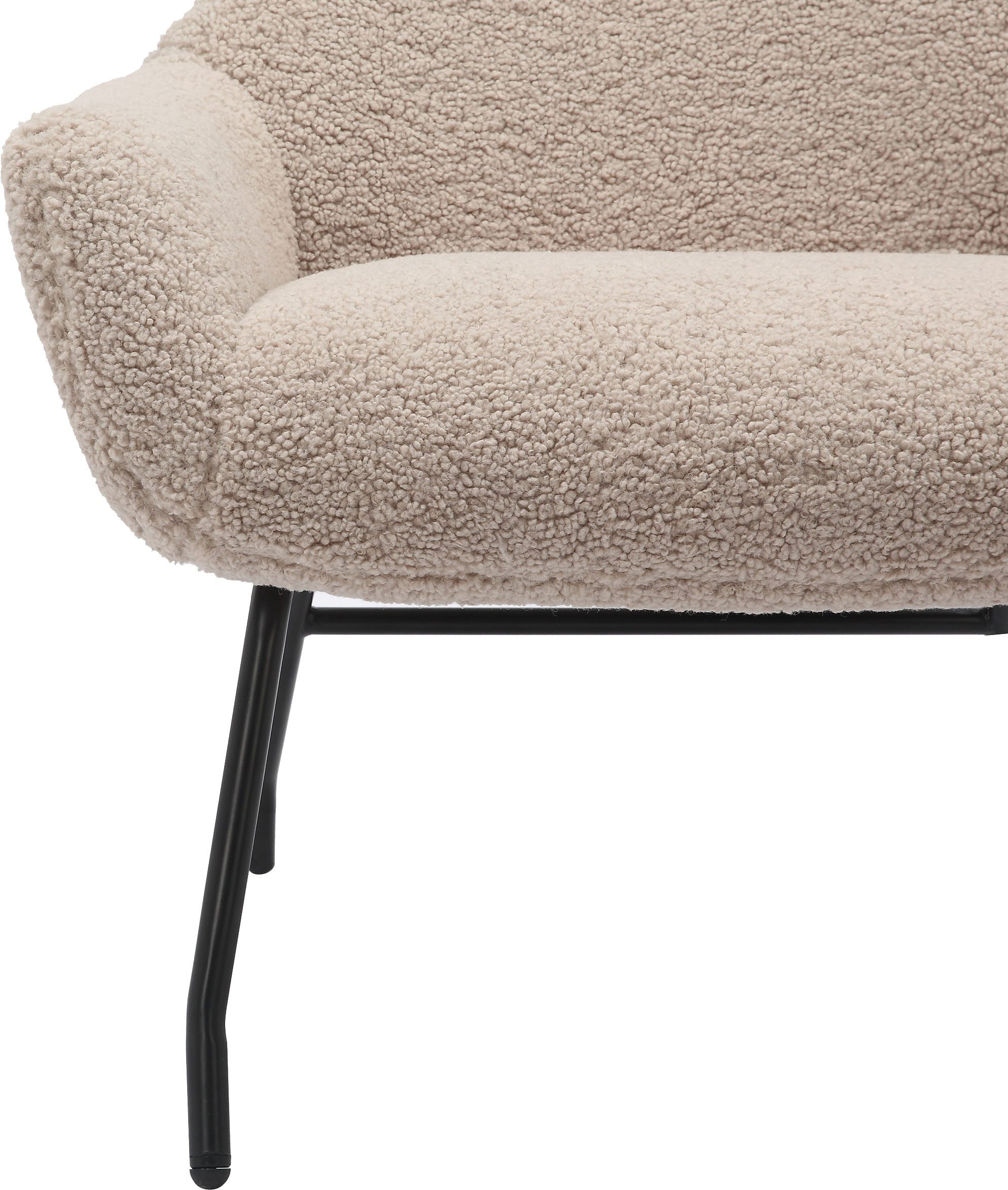 SalesFever Fauteuil met bekleding in imitatiebont-look (set, 2 stuks)