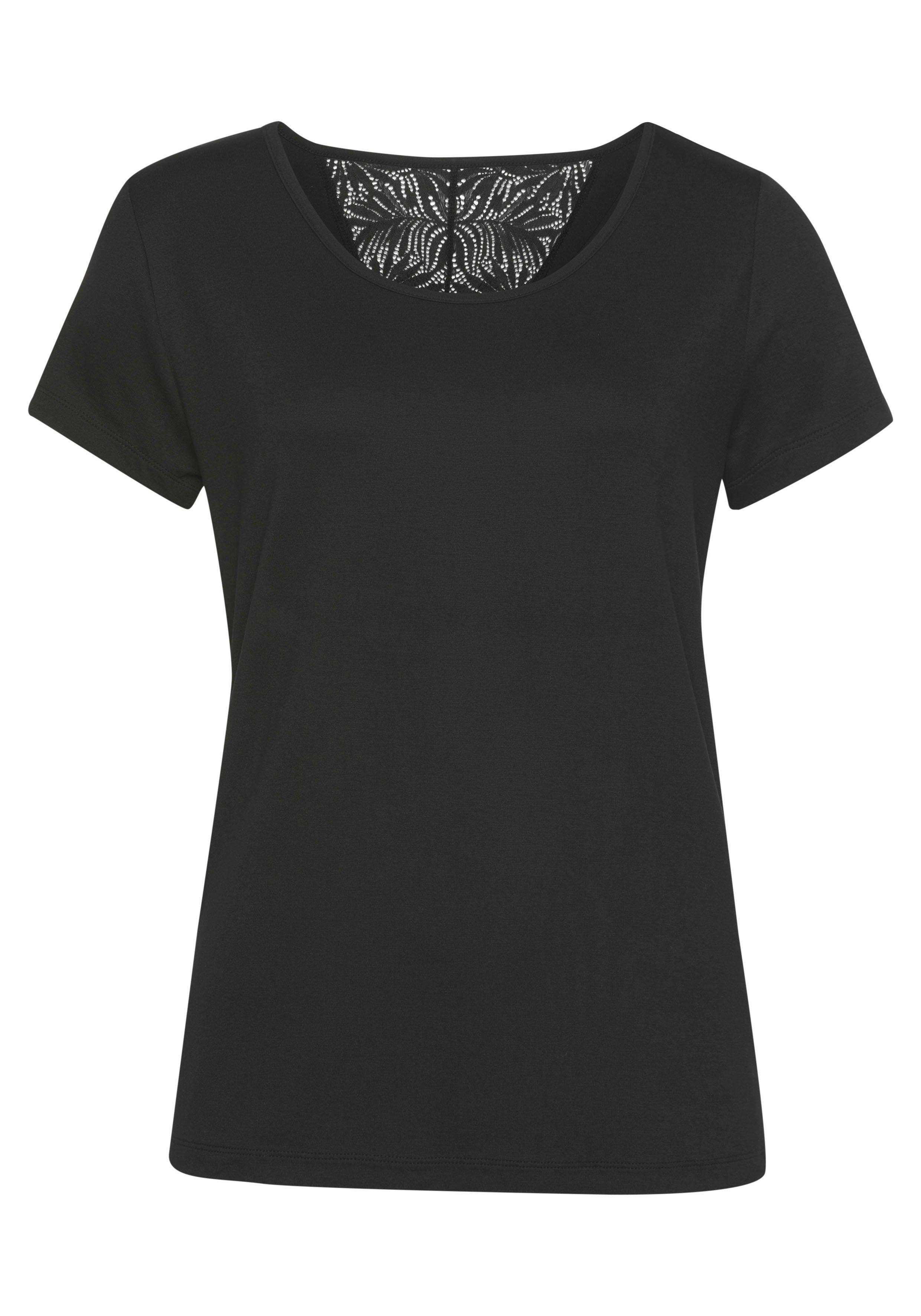 Lascana Pyjama top met kanten inzet op de rug