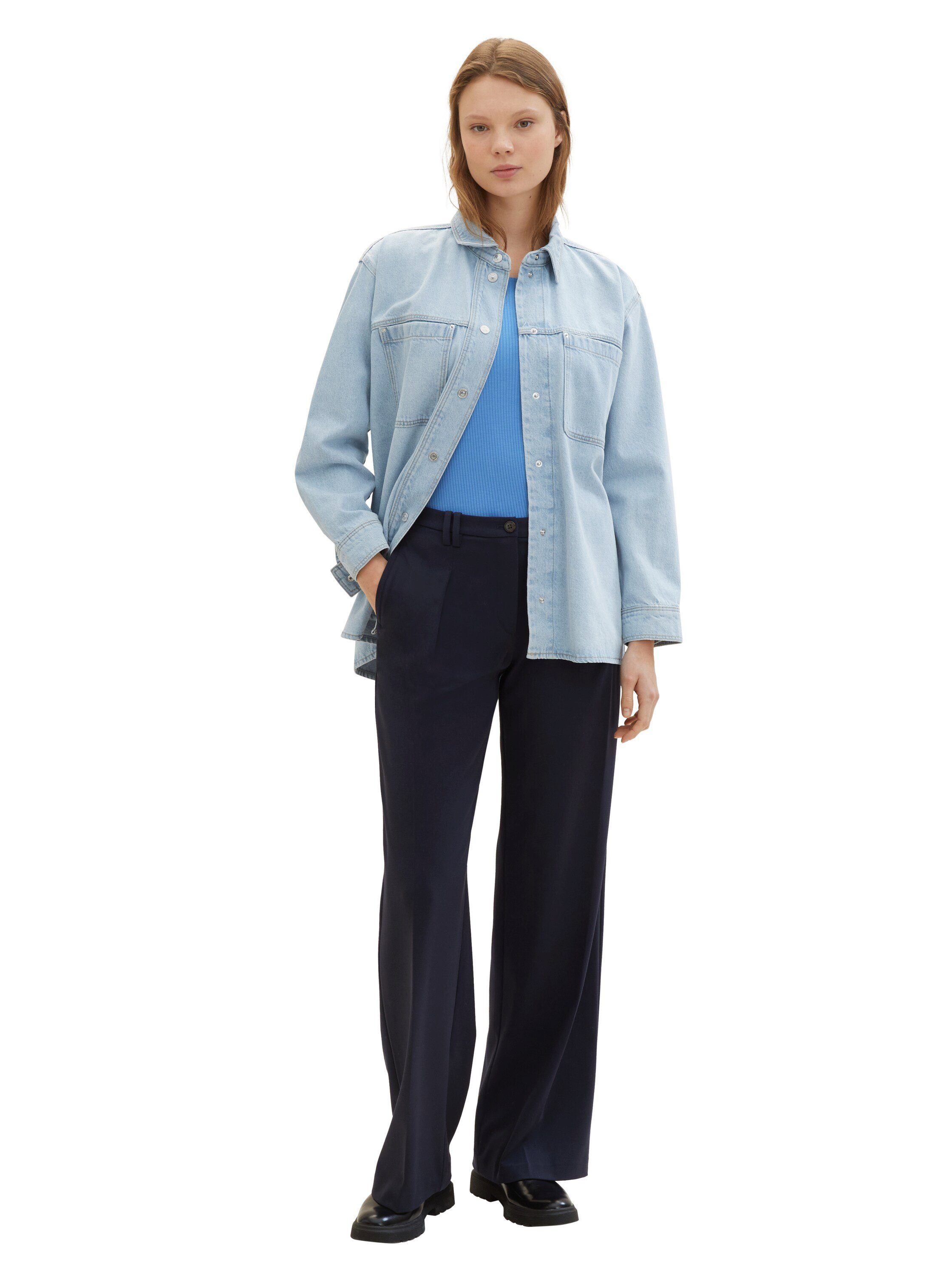 Tom Tailor Denim Shirt met carmenhals
