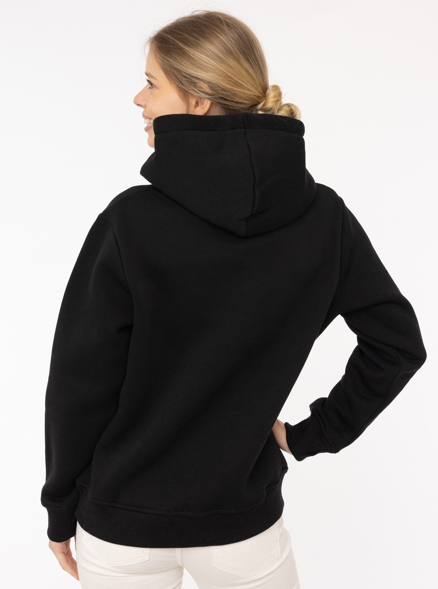 Zwillingsherz Hoodie "Nelina" met leeuwband en eenvoudige borduurwerk "stay wild"
