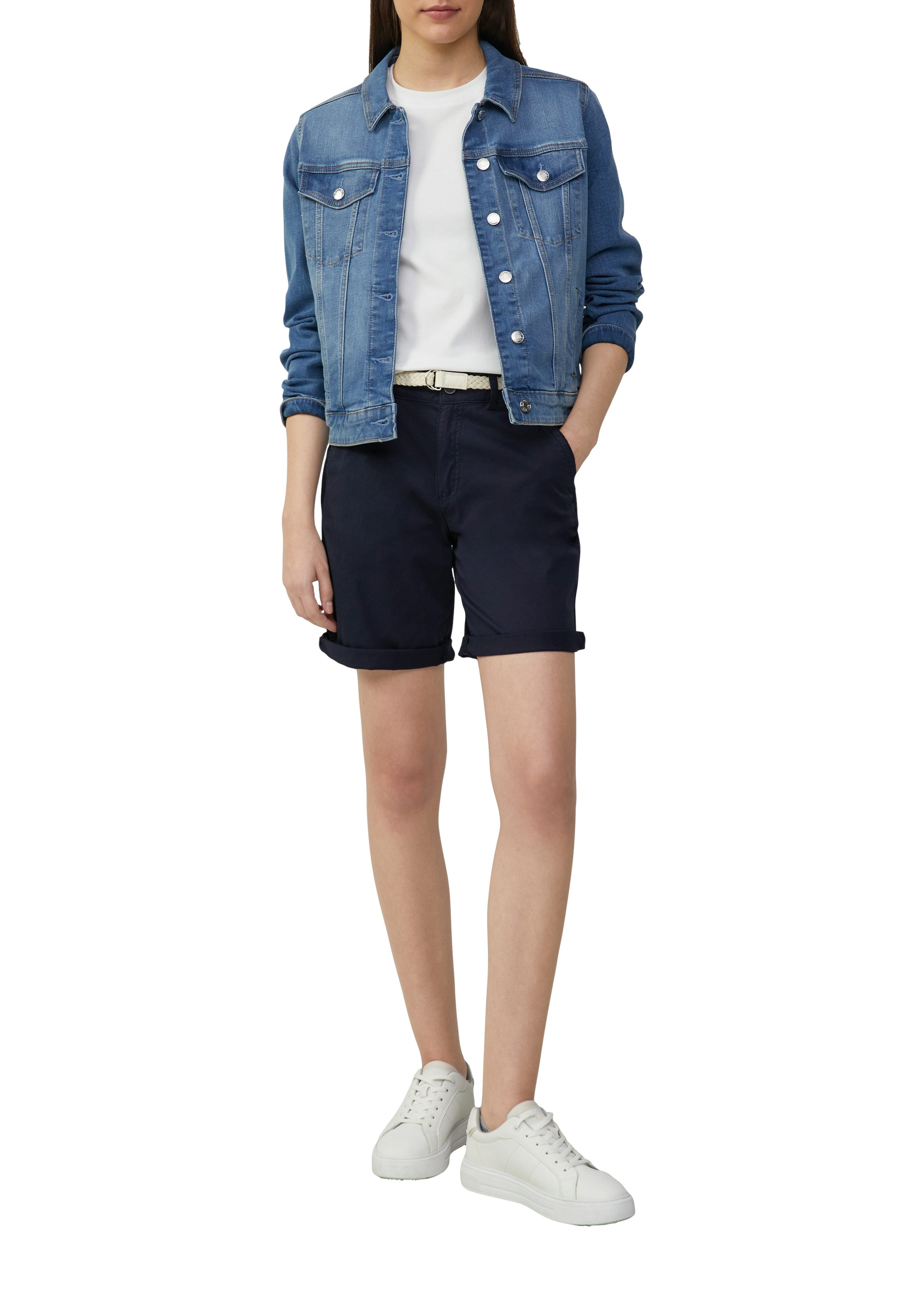 s.Oliver Chino-short Zomerbroek met gevlochten riem