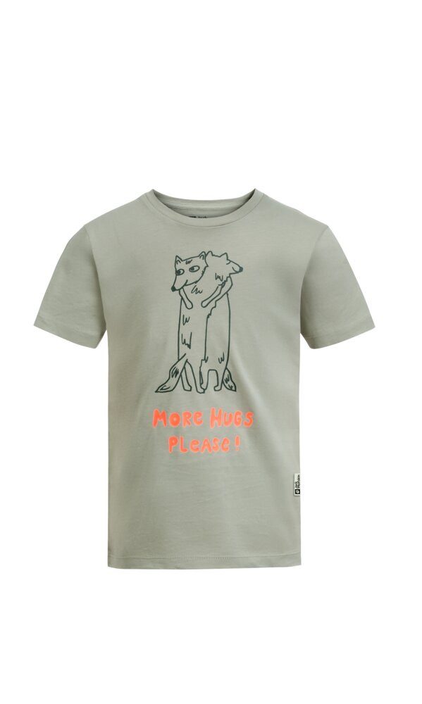 Jack Wolfskin T-shirt MORE HUGS T K met omarmingsmotief jongens t-shirts maat 152 groen