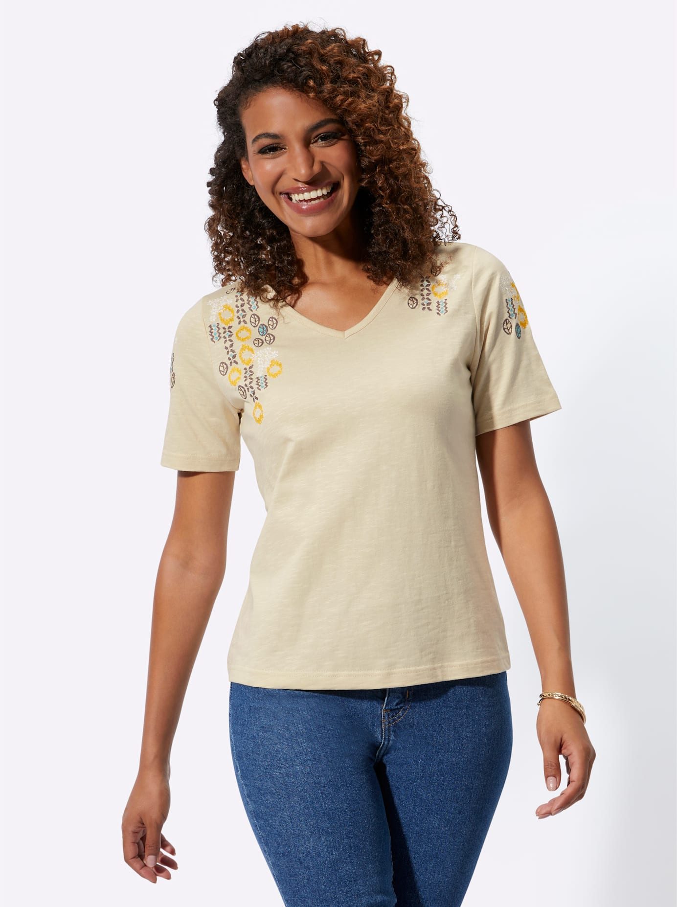 Classic Inspirationen Shirt met korte mouwen Shirt met V-hals (1-delig)