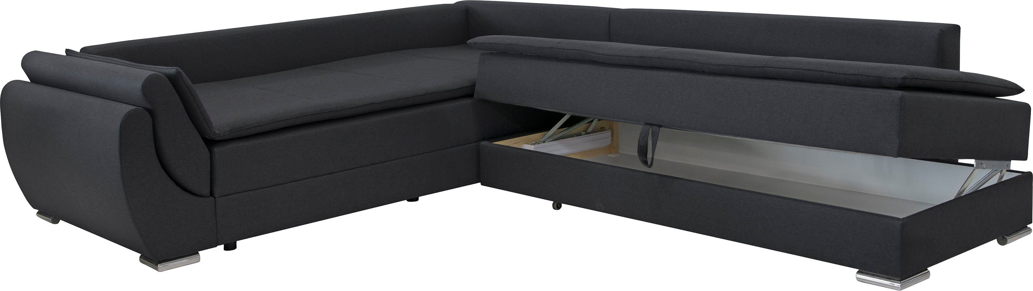 INOSIGN Hoekbank Göteborg met boxspring-slaapfunctie en bedkist, bedfunctie, topmatras