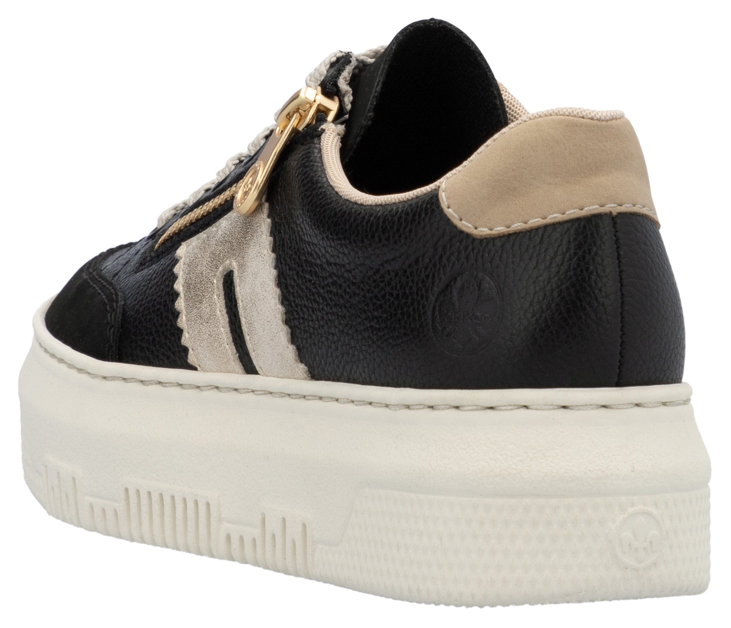 Rieker Plateausneakers , veterschoenen, lage schoen, vrijetijdsschoen met zijrits