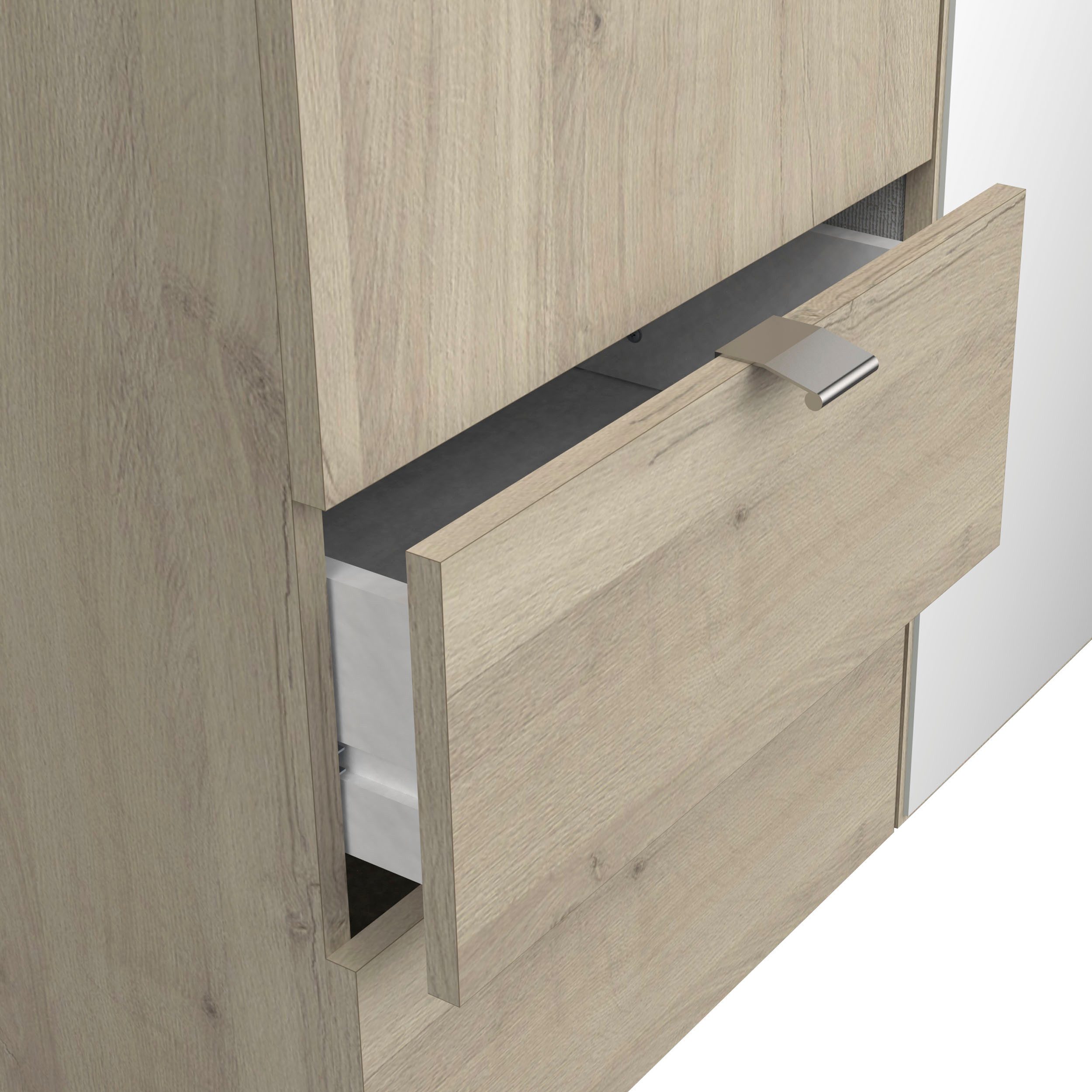 Demeyere GROUP Kledingkast Mellie, 2 spiegels, 4 lades, 36 planken, 2 kledingstangen