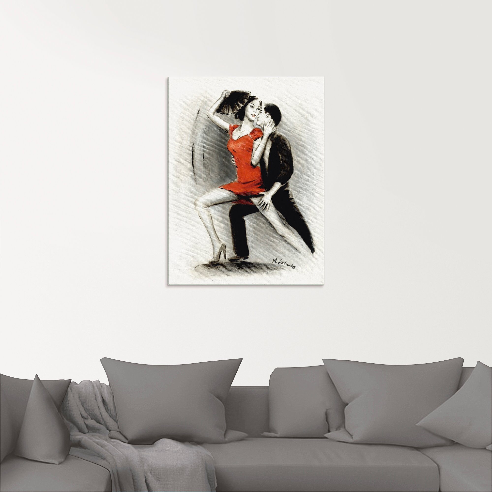 Artland Print op glas Hartstochtelijk danspaar