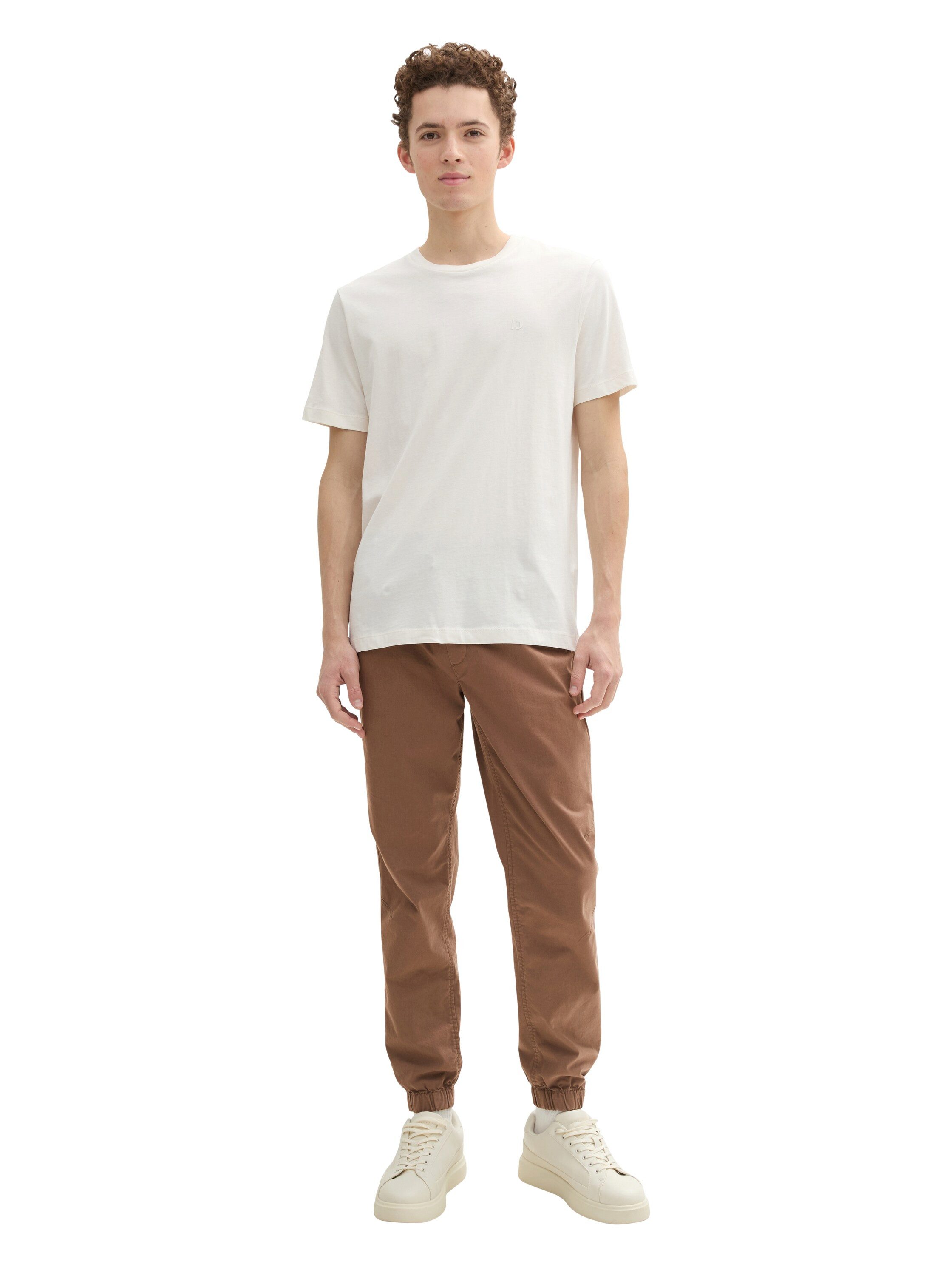 Tom Tailor Denim Chino met elastische band aan de broekspijp en bindband