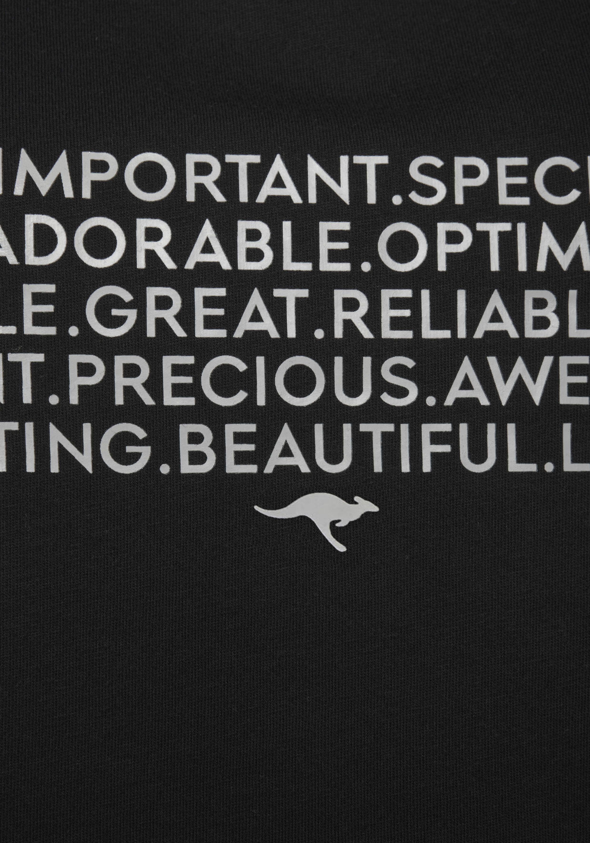 KangaROOS Big-shirt met slogan-frontprint