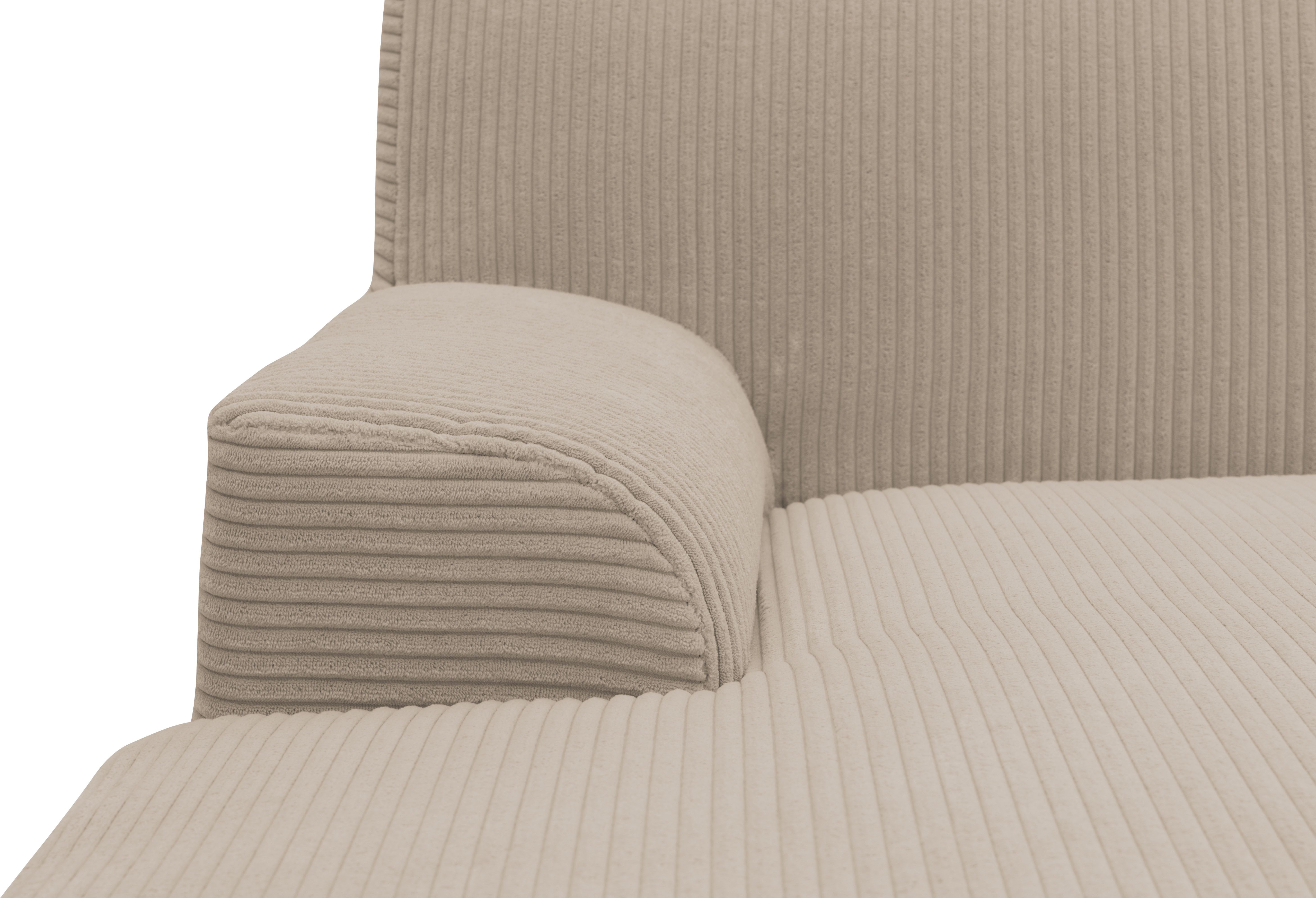 INOSIGN Hoekbank Turah 2, L-vorm, in Cord en waterafstotende microvezel, Vering B/D/H: 241/146/79 cm, incl. sierkussen, optioneel met bedfunctie