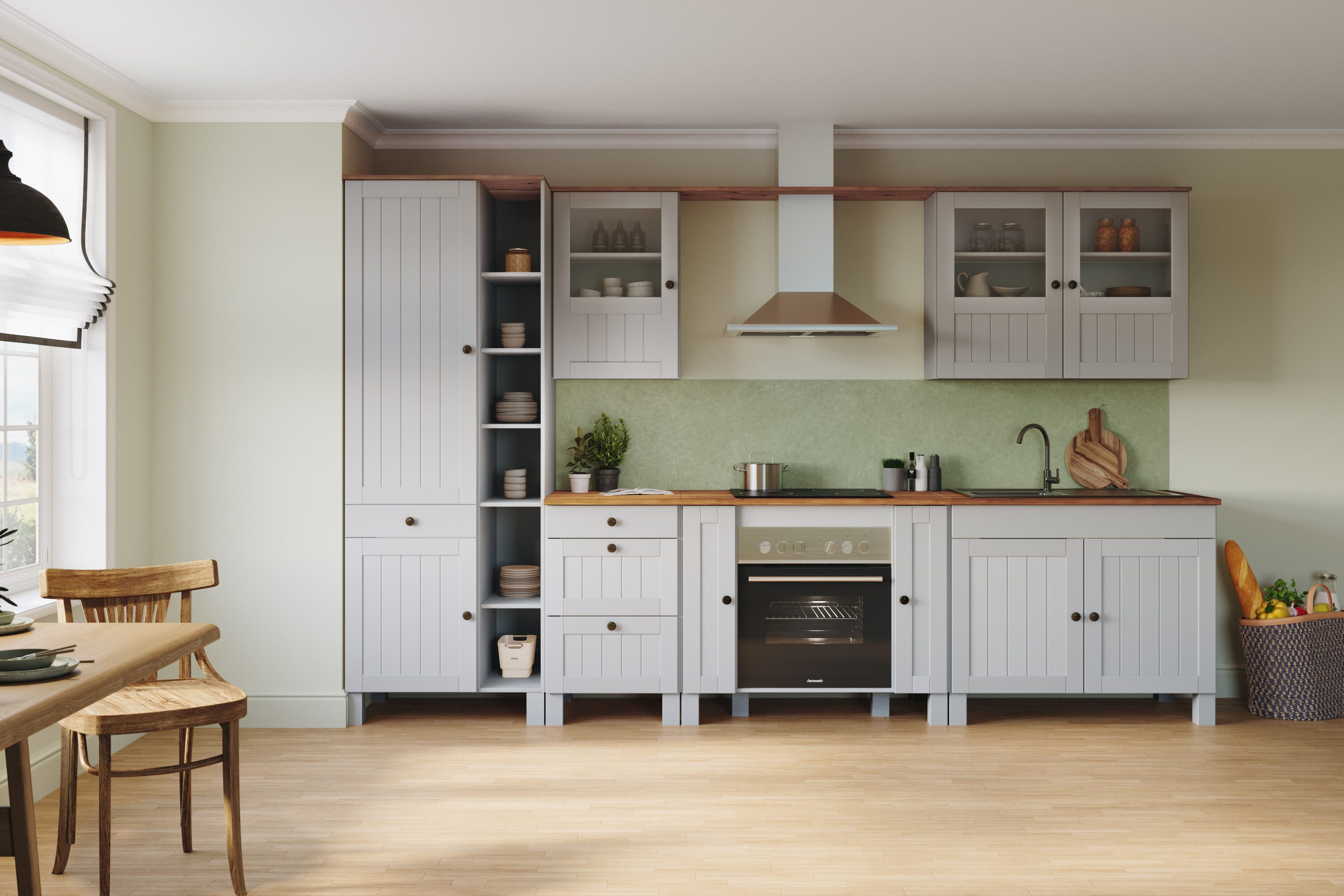 Home affaire Gootsteenkast Alby2 , met metalen handgrepen, breedte 100 cm