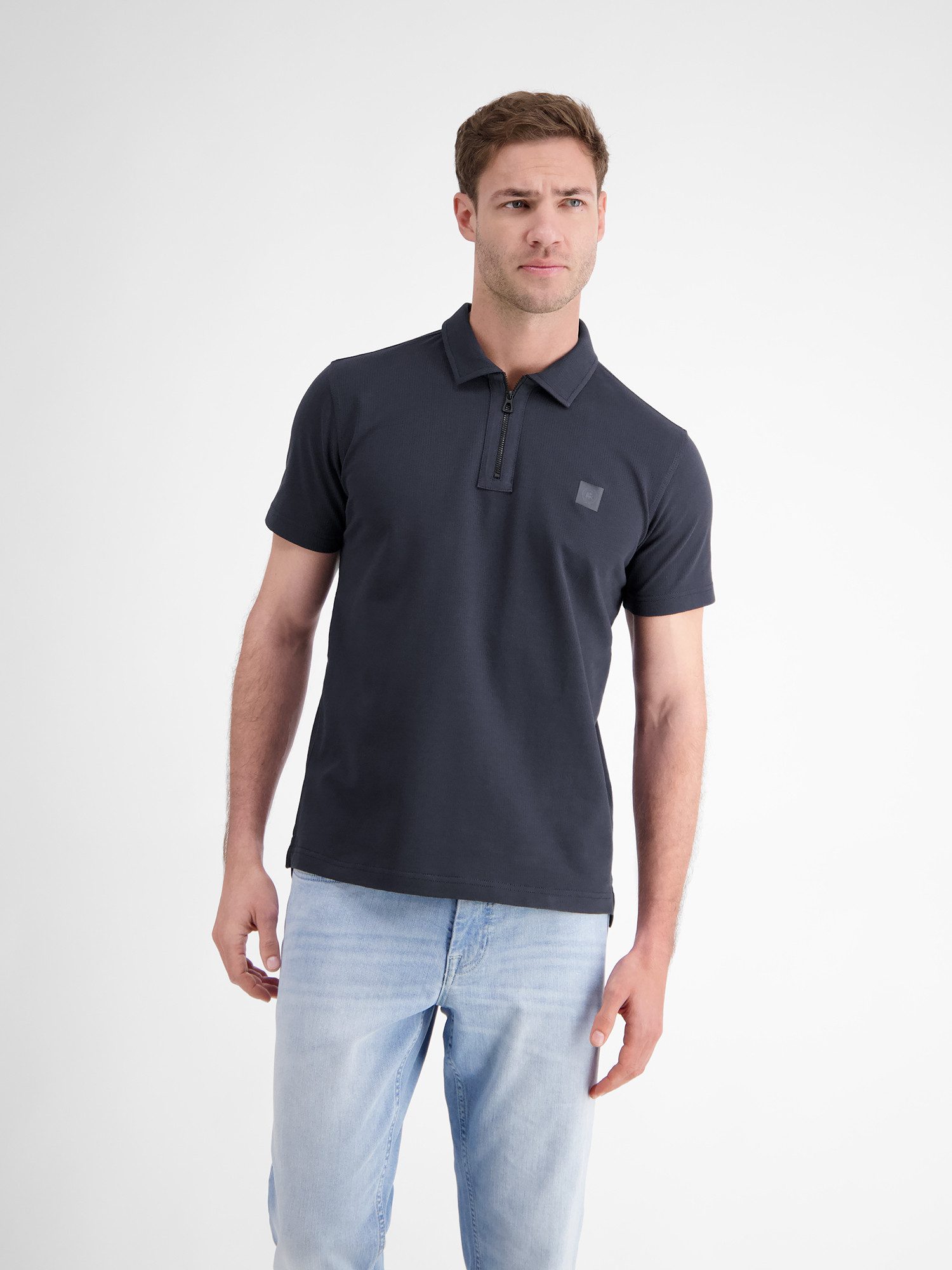 Lerros Poloshirt LERROS heren poloshirt met ritskraag