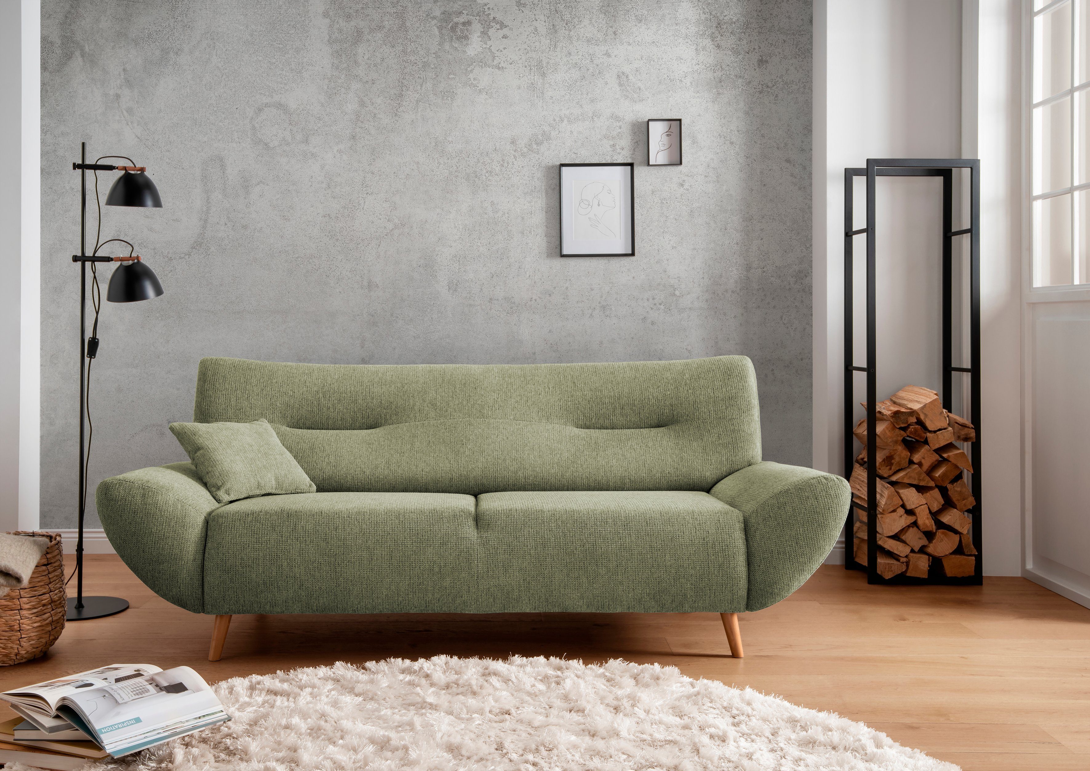 INOSIGN Zithoek Drago, modern en tijdloos, actuele vormtaal, comfortabel leverbaar als fauteuil/hoekbank, diverse stoffen, incl. 2 sierkussens (set, 2-delig)