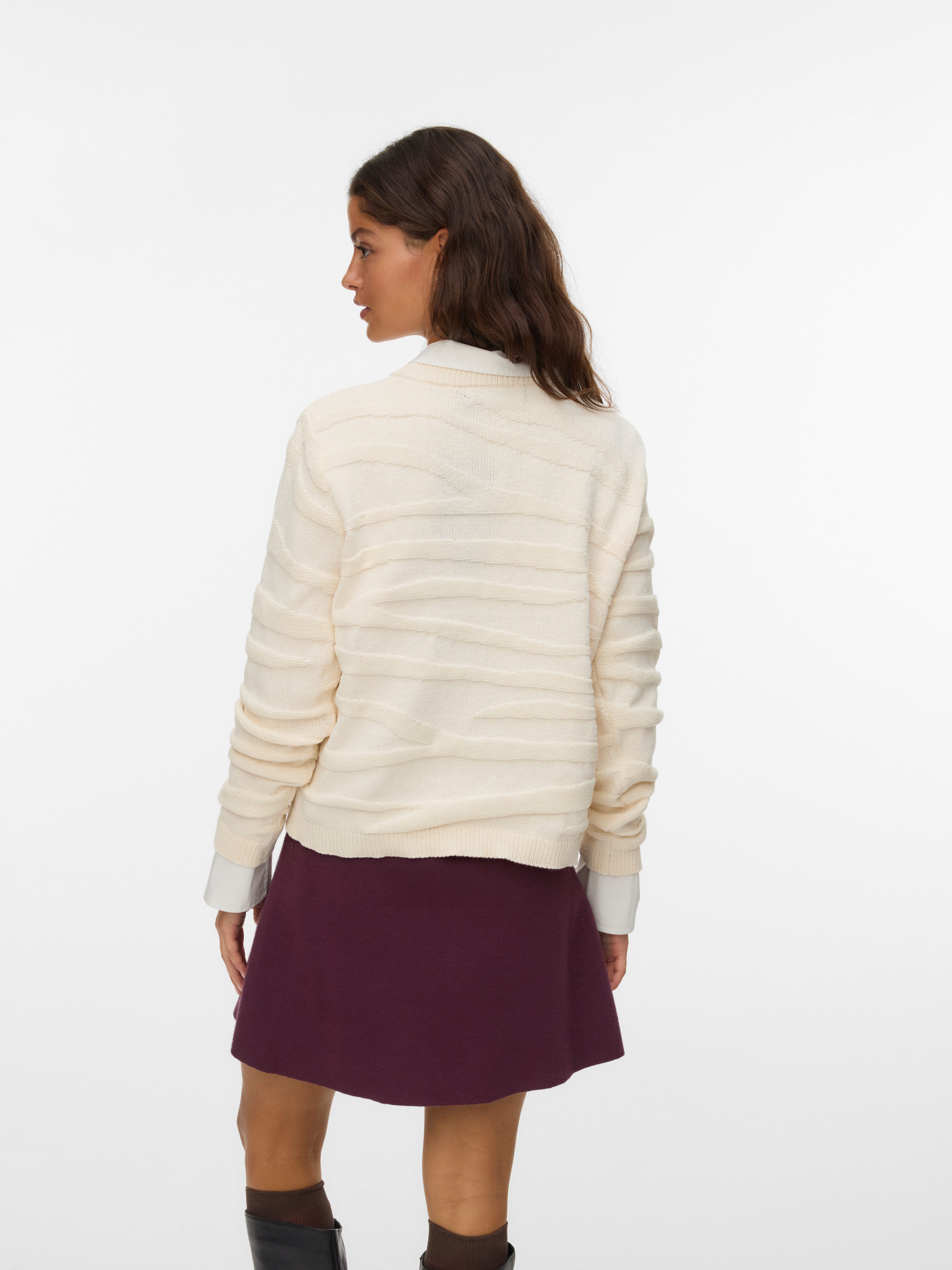 Vero Moda Gebreide trui VMMALOU LS O-NECK PULLOVER BOO