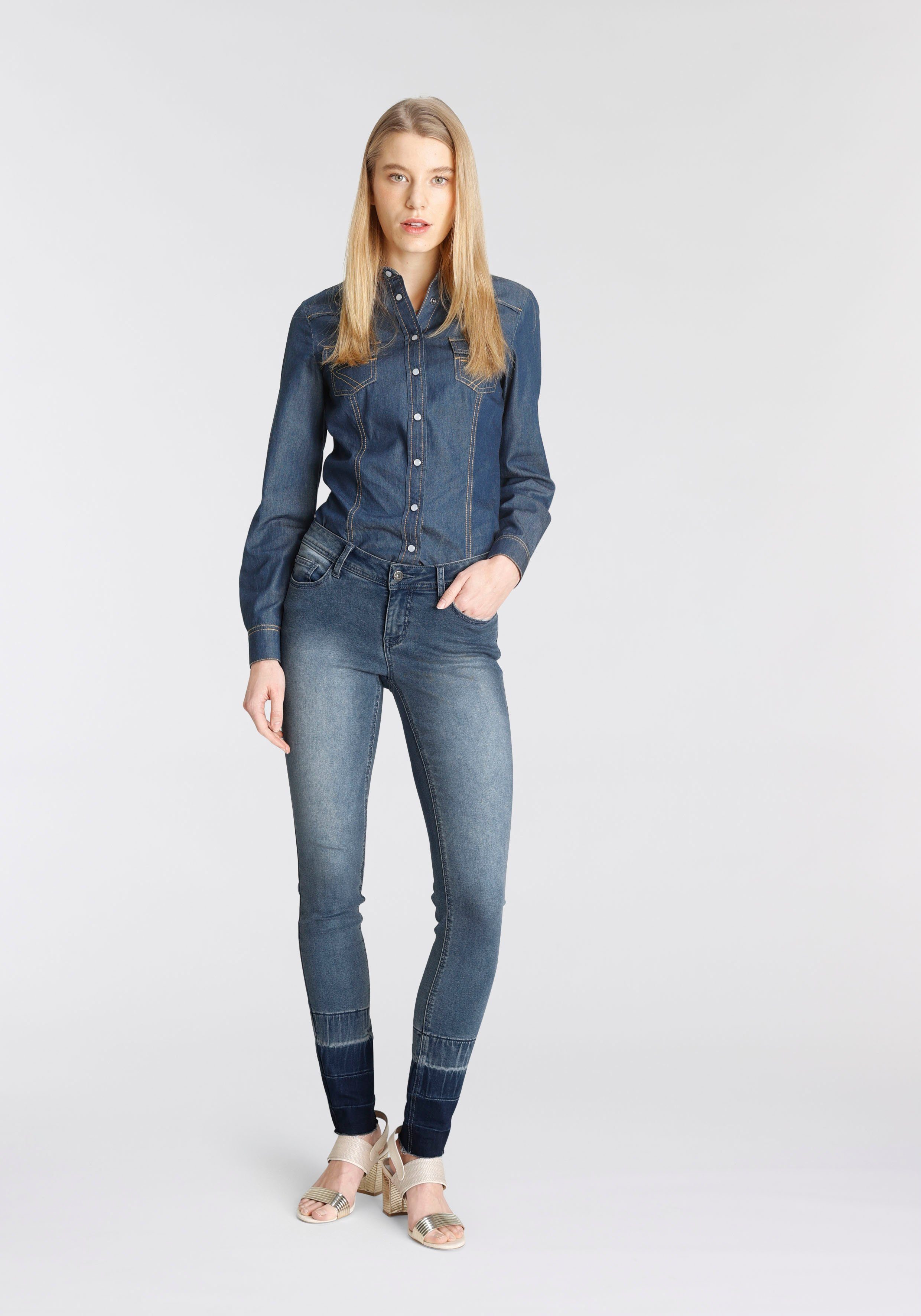 Arizona Jeans blouse Met drukknopen in parelmoer-look