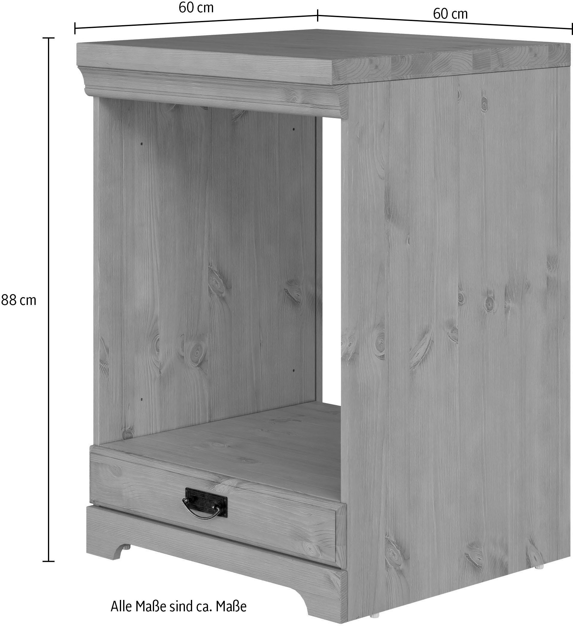 Home affaire Ombouwkast voor oven Rügen Breedte 60 cm, massief grenen, nismaat fornuis B/D/H 56,7/54,2/60,5 cm