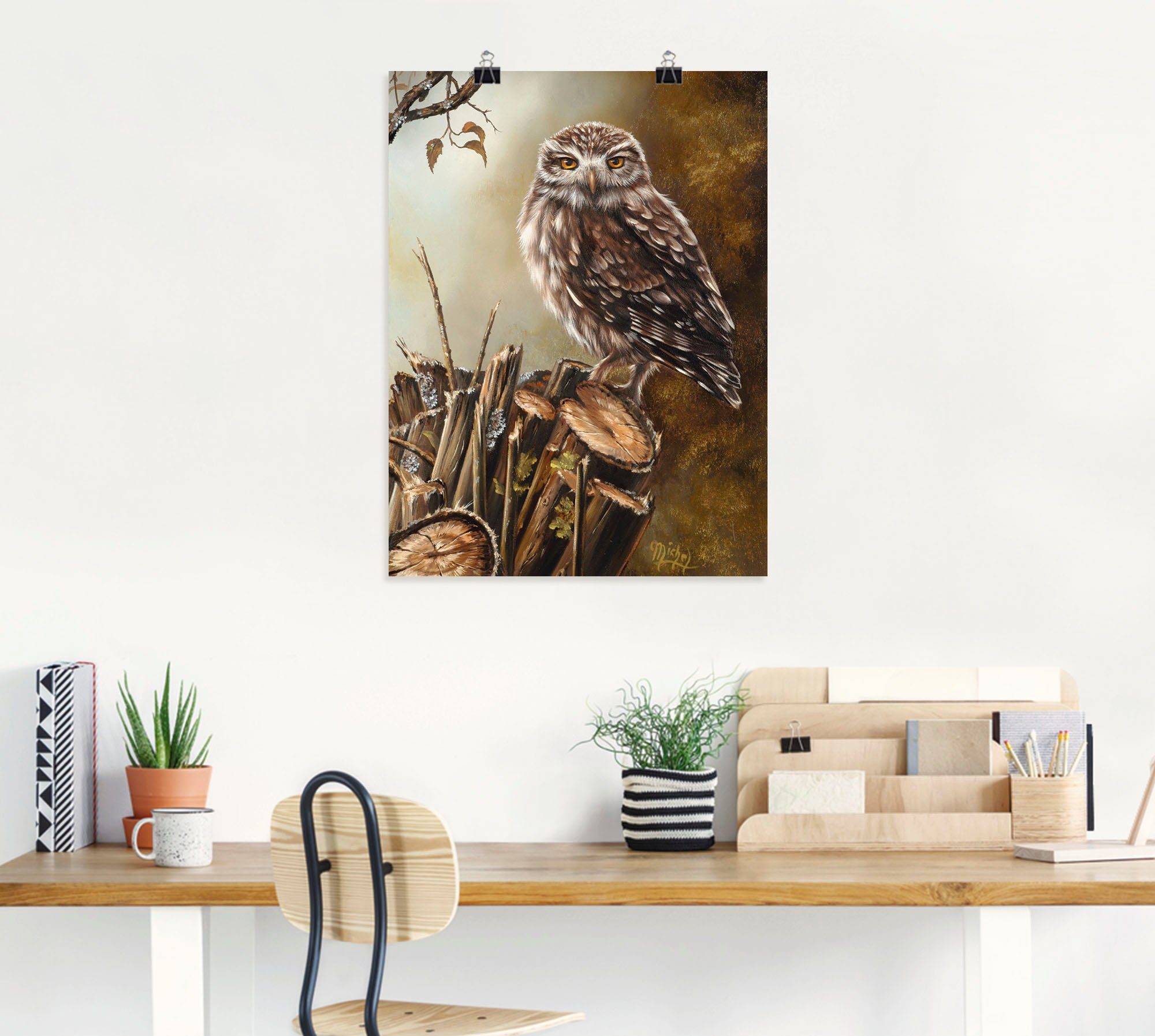 Artland Artprint Uil als artprint op linnen, poster in verschillende formaten maten