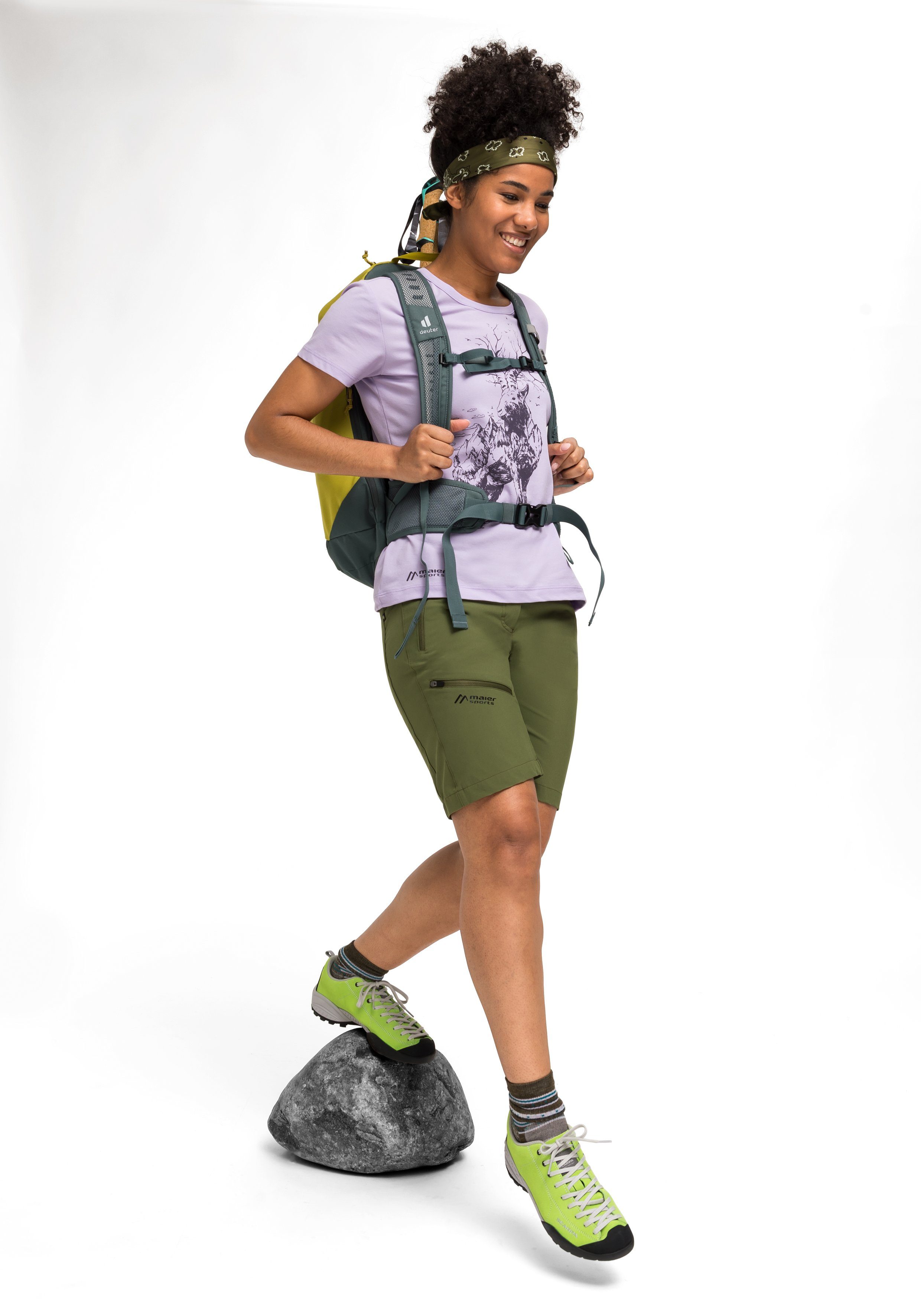 Maier Sports Bermuda Latit Short Vario korte dames wandelbroek, moderne outdoor-bermuda, trekkingbroek