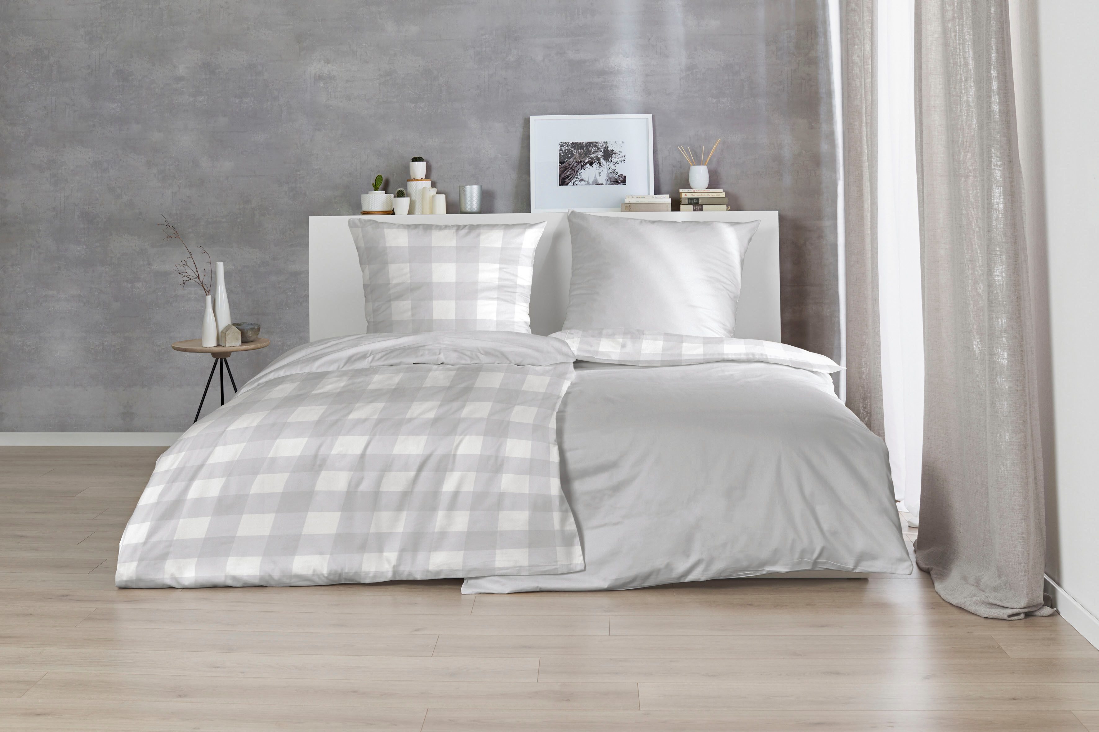 Primera Overtrekset Basic Perkal in modern ruitdesign