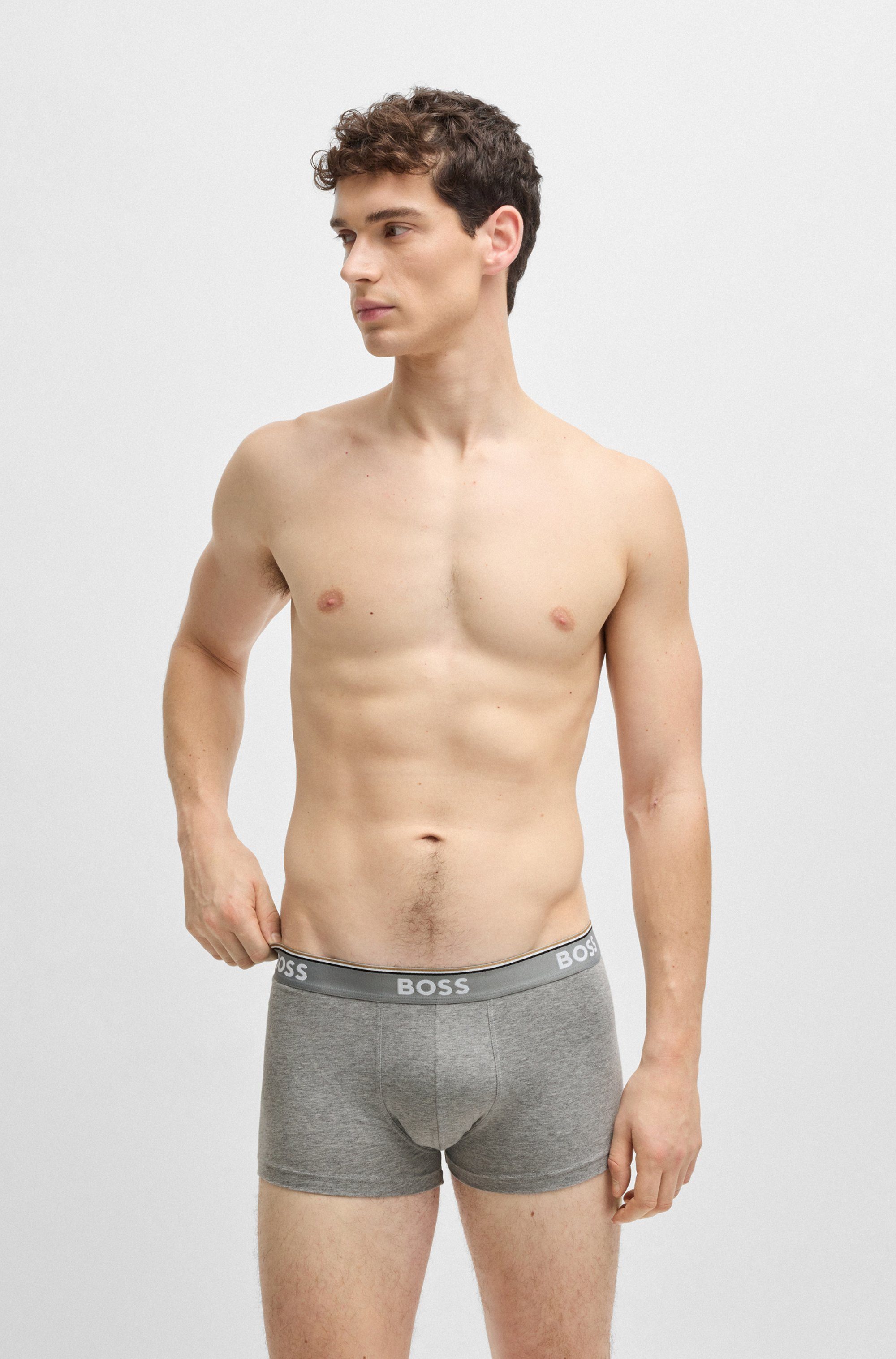 BOSS Boxershort TRUNK 3 PACK BOSS opdruk op de tailleband (3 stuks)