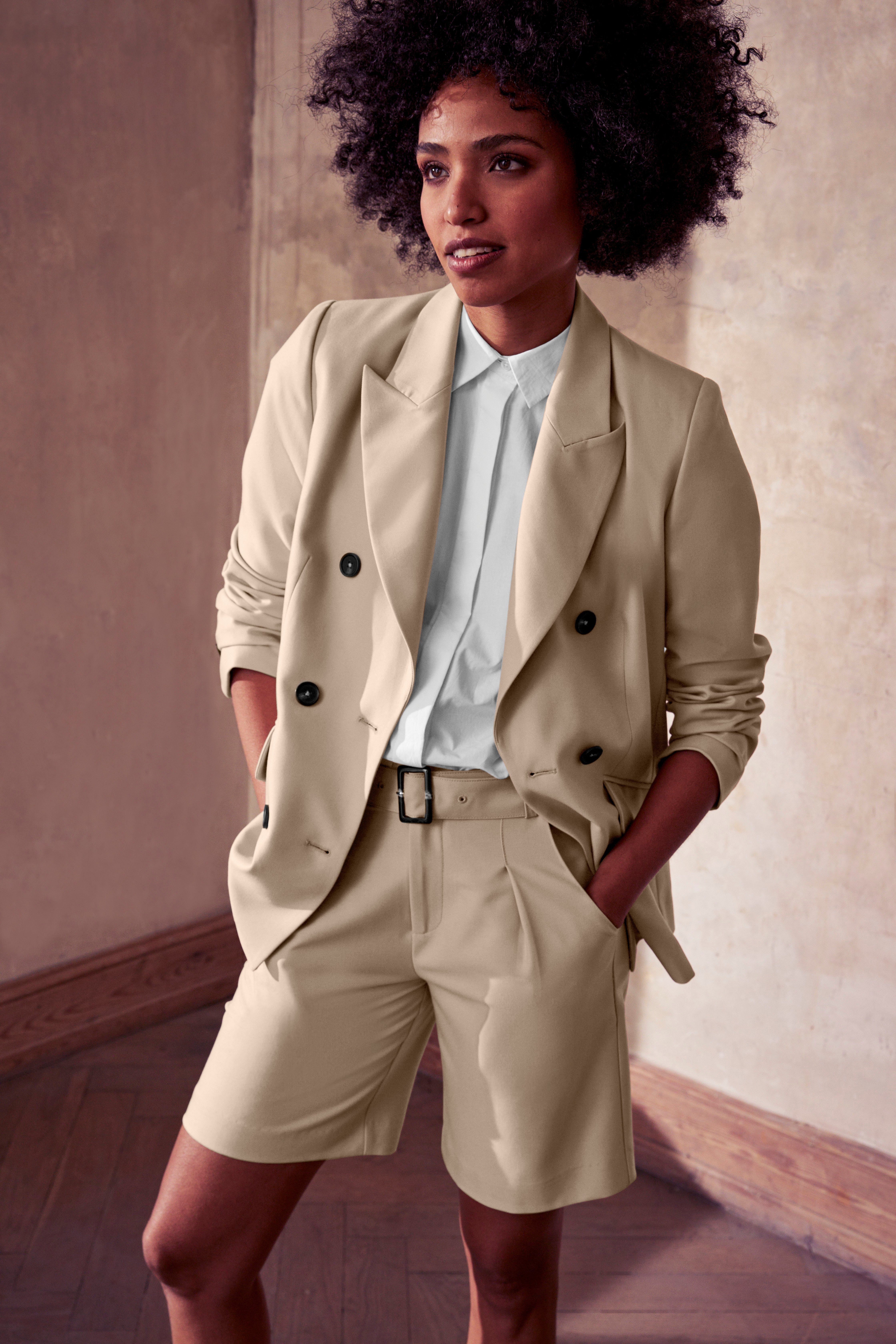 HECHTER PARIS Blouse met korte mouwen met doorknoopsluiting