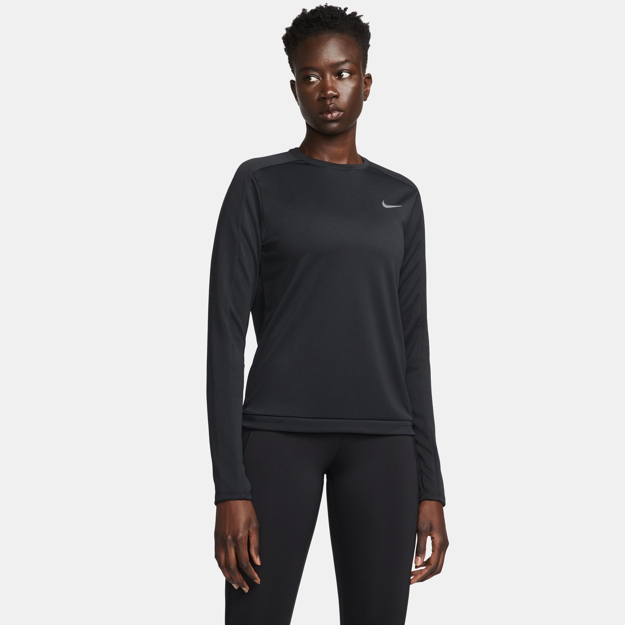 Nike Runningshirt Dri-FIT Women's Crew-Neck Running Top dames sportshirts maat XL (48/50) zwart