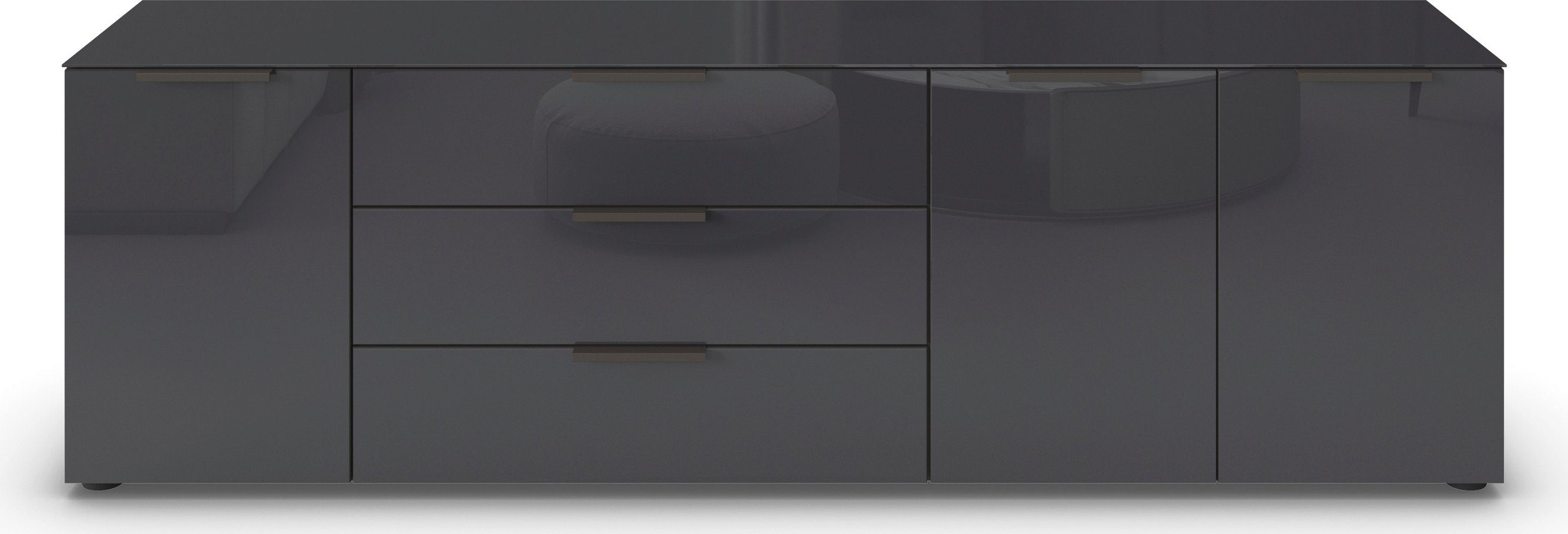rauch Kast met laden en deuren Flipp 3-deurs, 3 lades, soft-close functie, bovenblad en glazen front