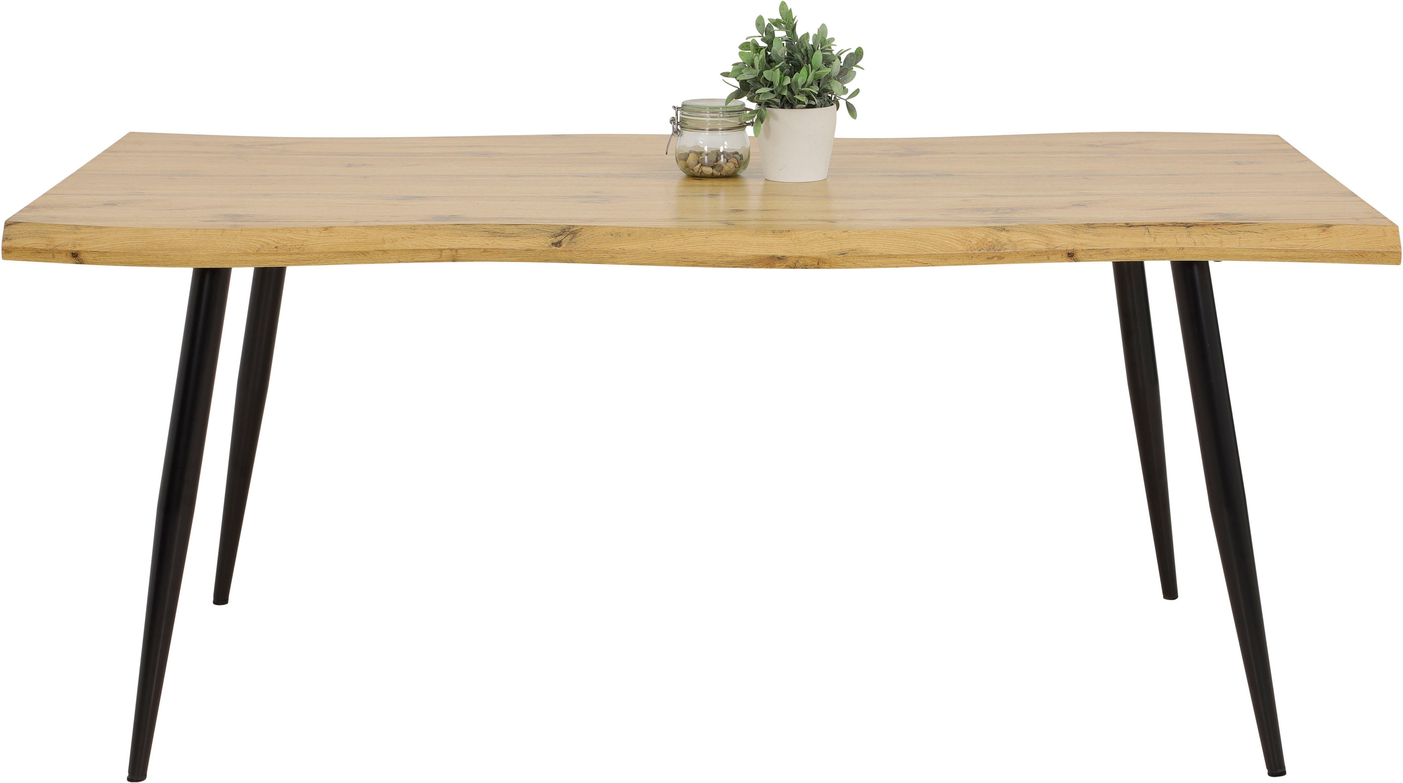 HELA Tafel met hout GABI I Schaaldelen-look (Face Up) rechthoekige tafels beige