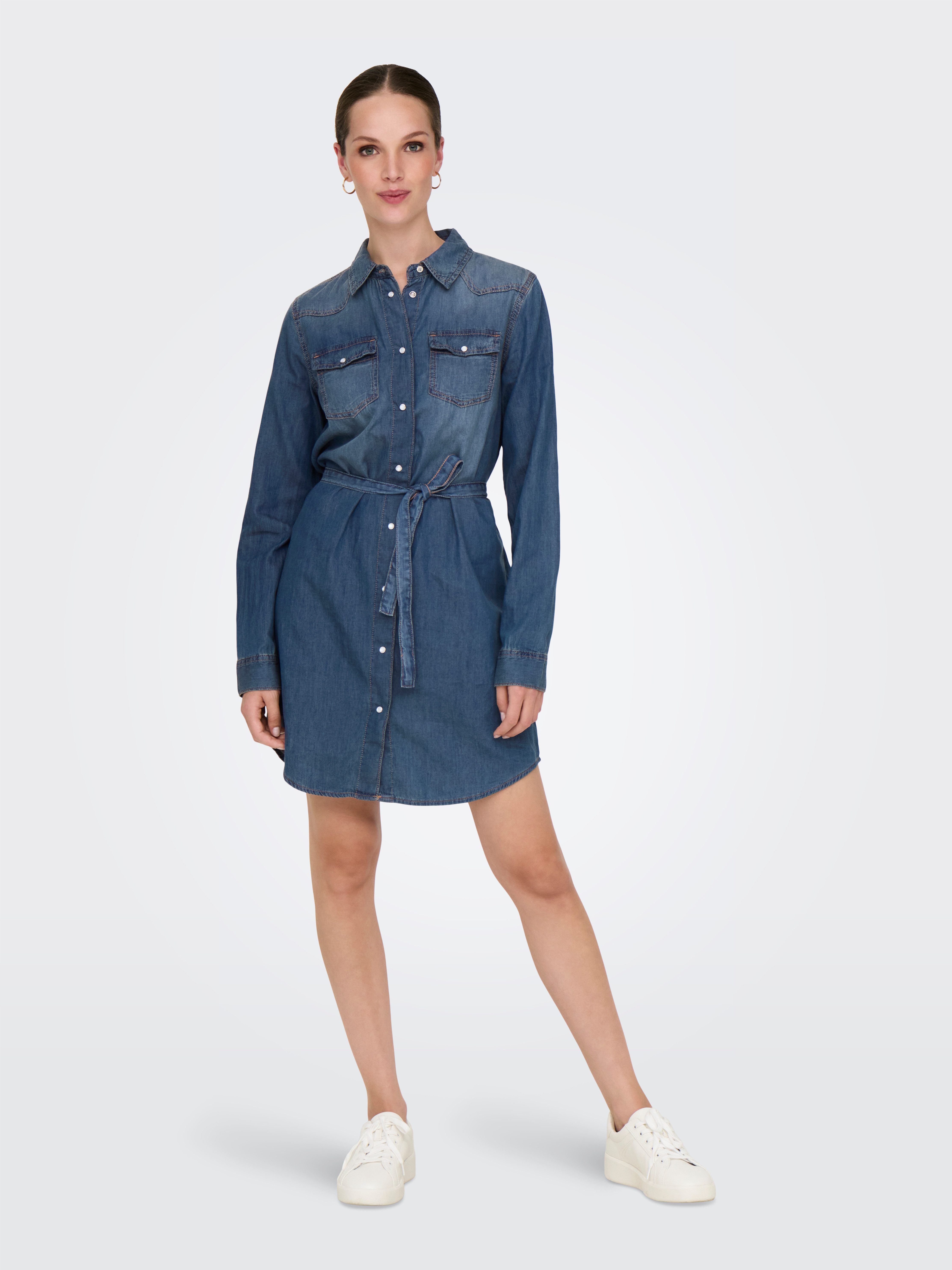 Only Midi-jurk ONLALEXA BELT DNM DRESS AKM