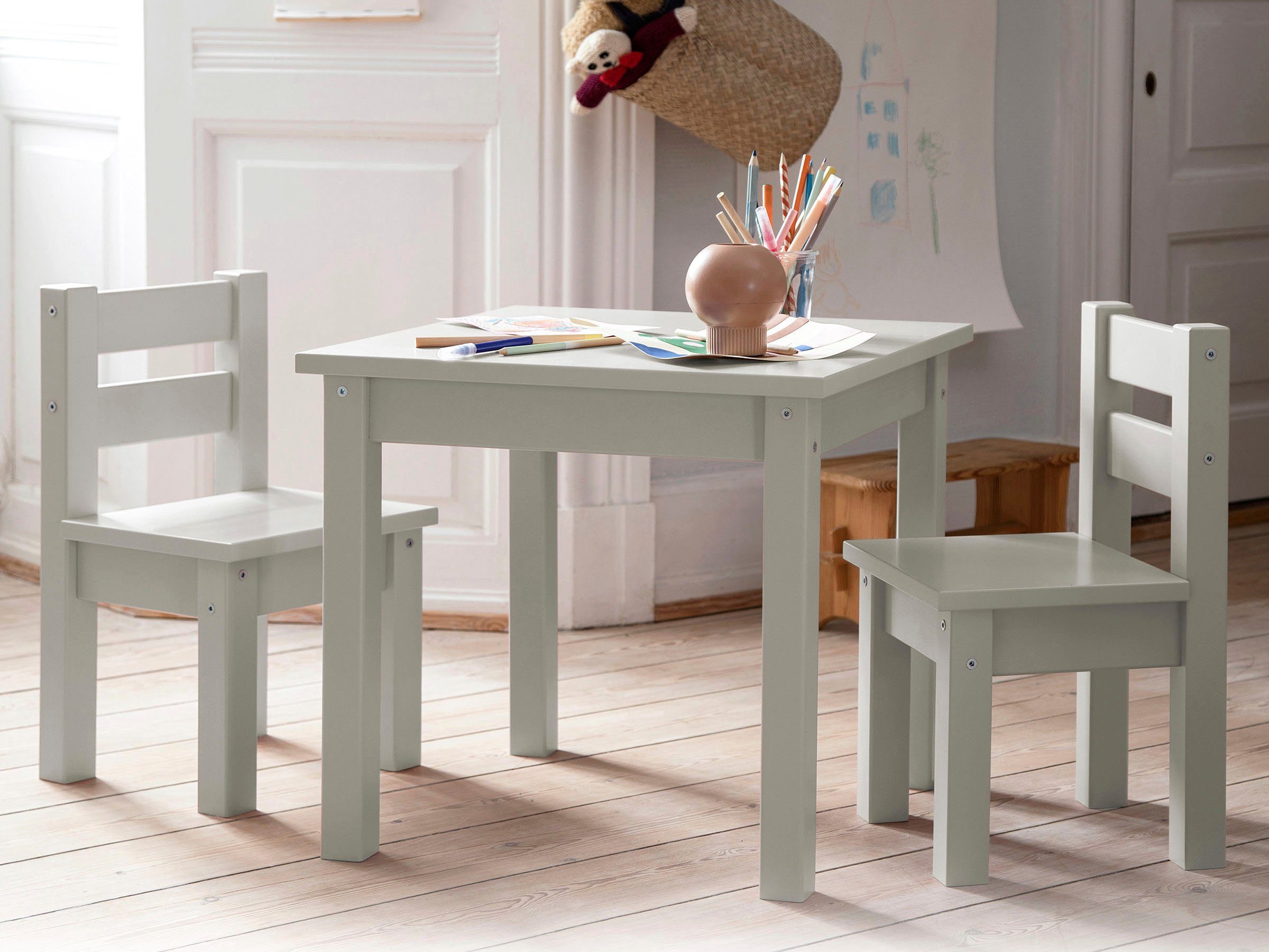Hoppekids Kinderzithoek MADS kinderzithoek in vele kleuren, met twee stoelen (set, 3-delig)
