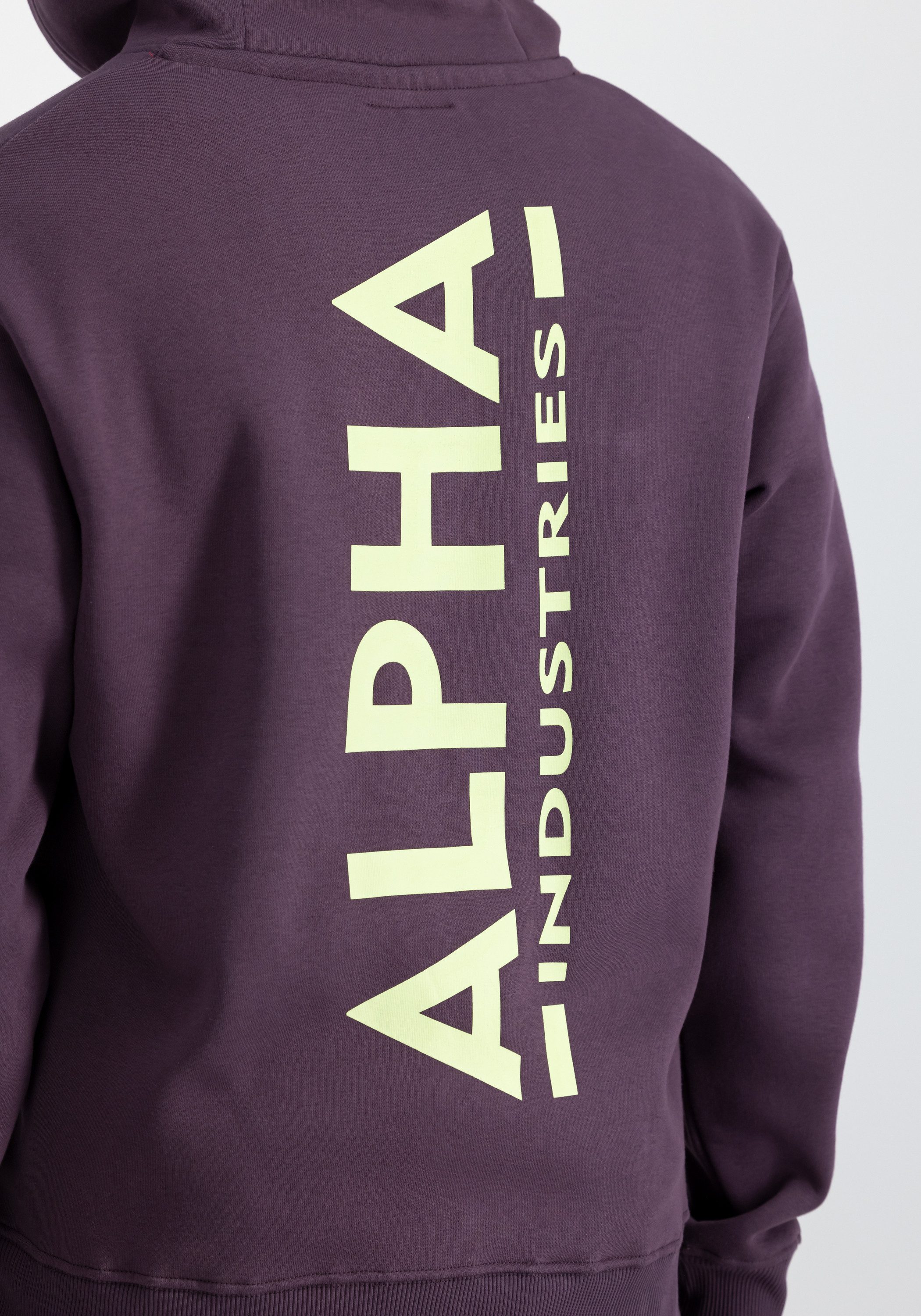 Alpha Industries Hoodie Men Hoodies Back Print Zip Hoody