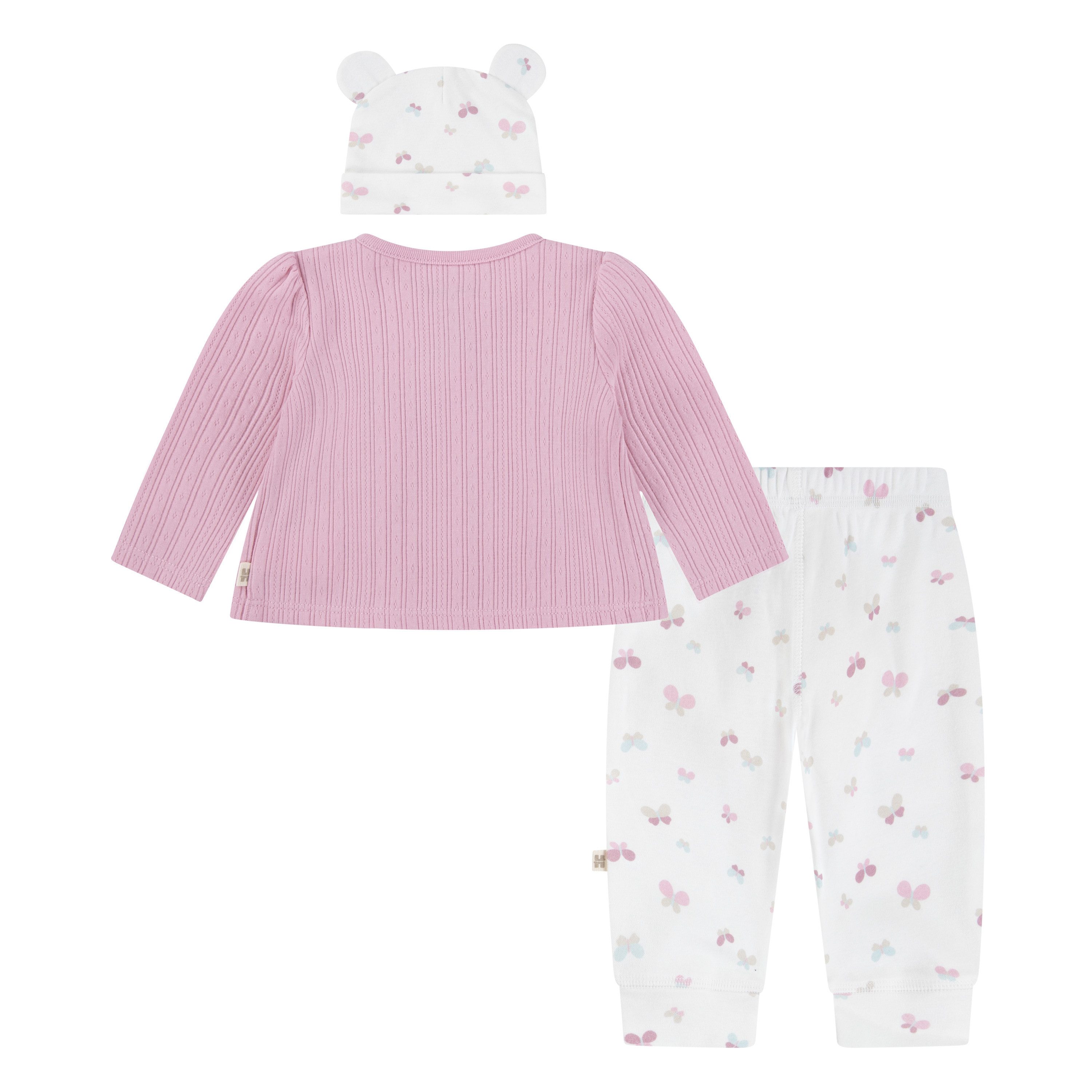 MUSTANG Shirt met lange mouwen en broek met vlinderprint (set, 3-delig)