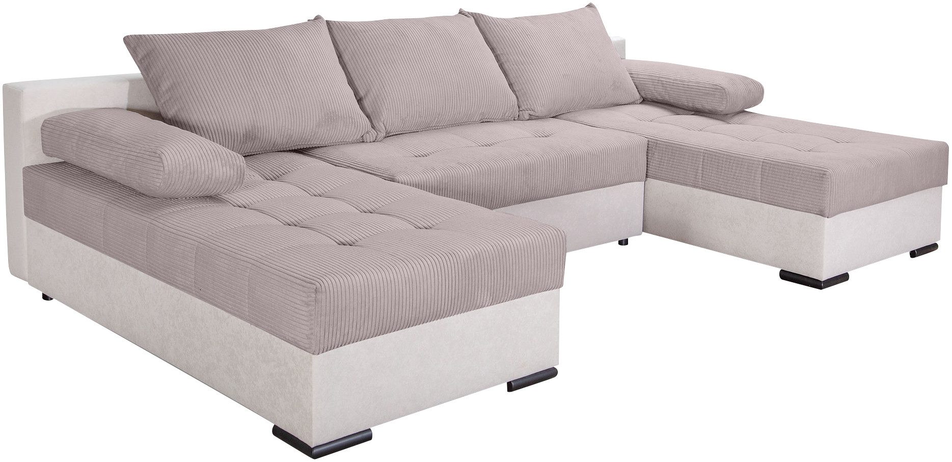 COLLECTION AB Zithoek Josy U-vorm, breedte 269 cm, platweefsel, structuur, kunstleer