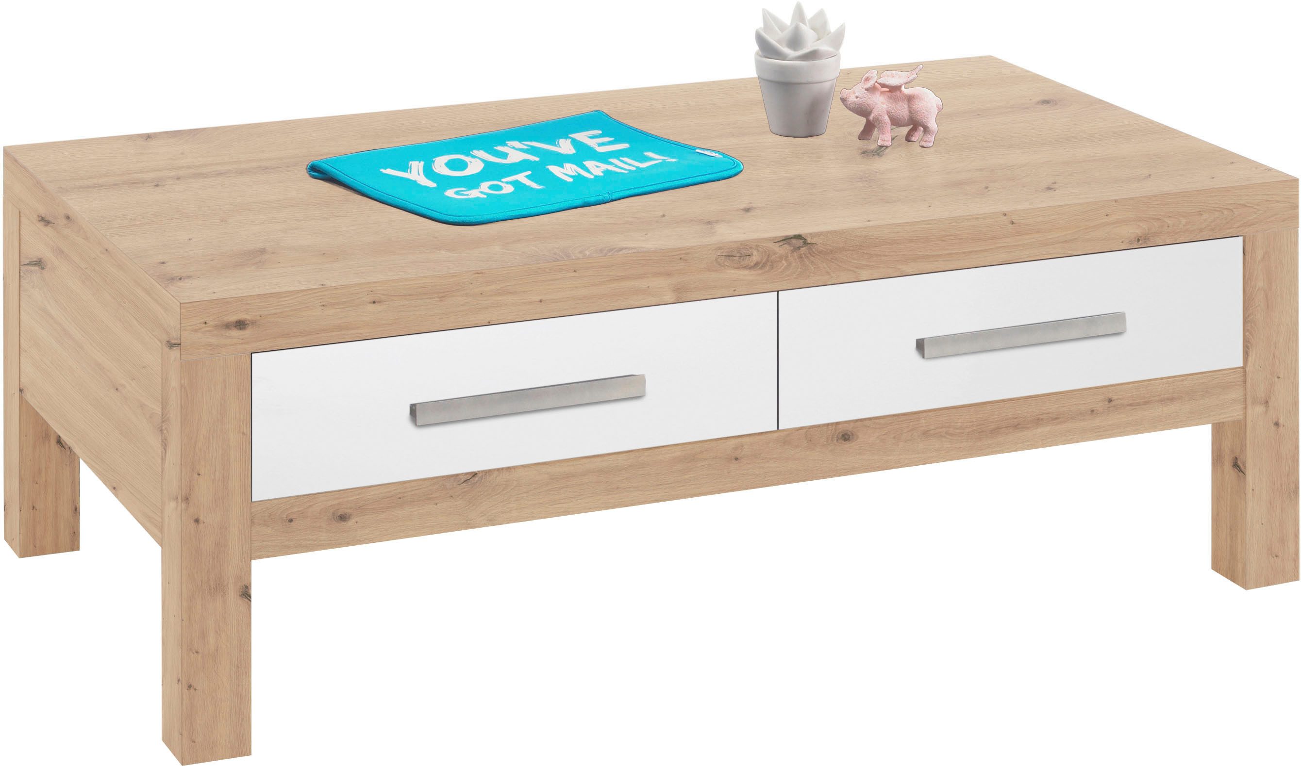 OTTO Stolkom Salontafel Balin 1 met lades, tafel in canyon eik of artisan eik decor salontafels bruin