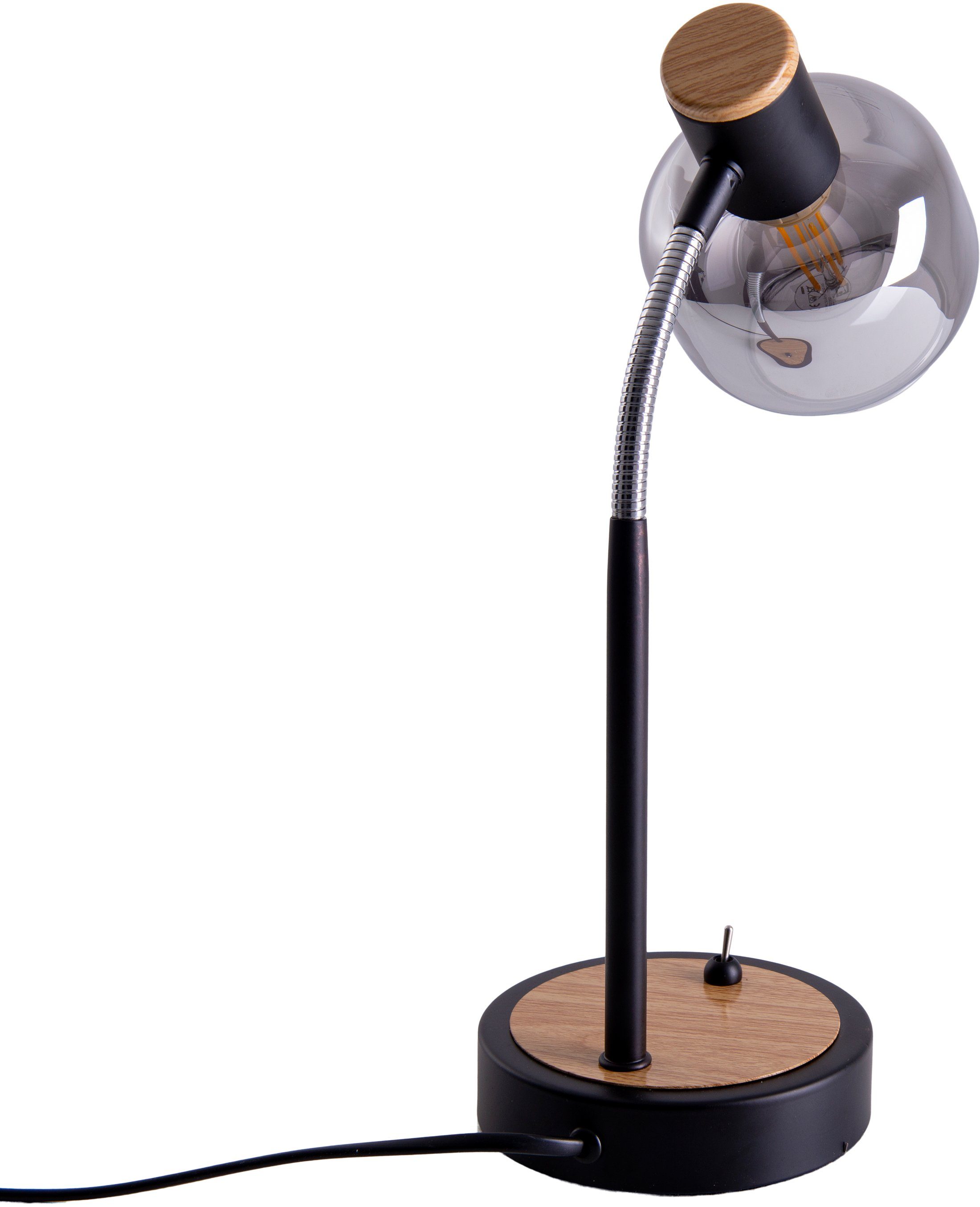 näve Tafellamp Fumoso Tafellamp >>Fumoso<<,excl.1xE14 max.40 W,zwart/naturel,smoking Glass (1 stuk)