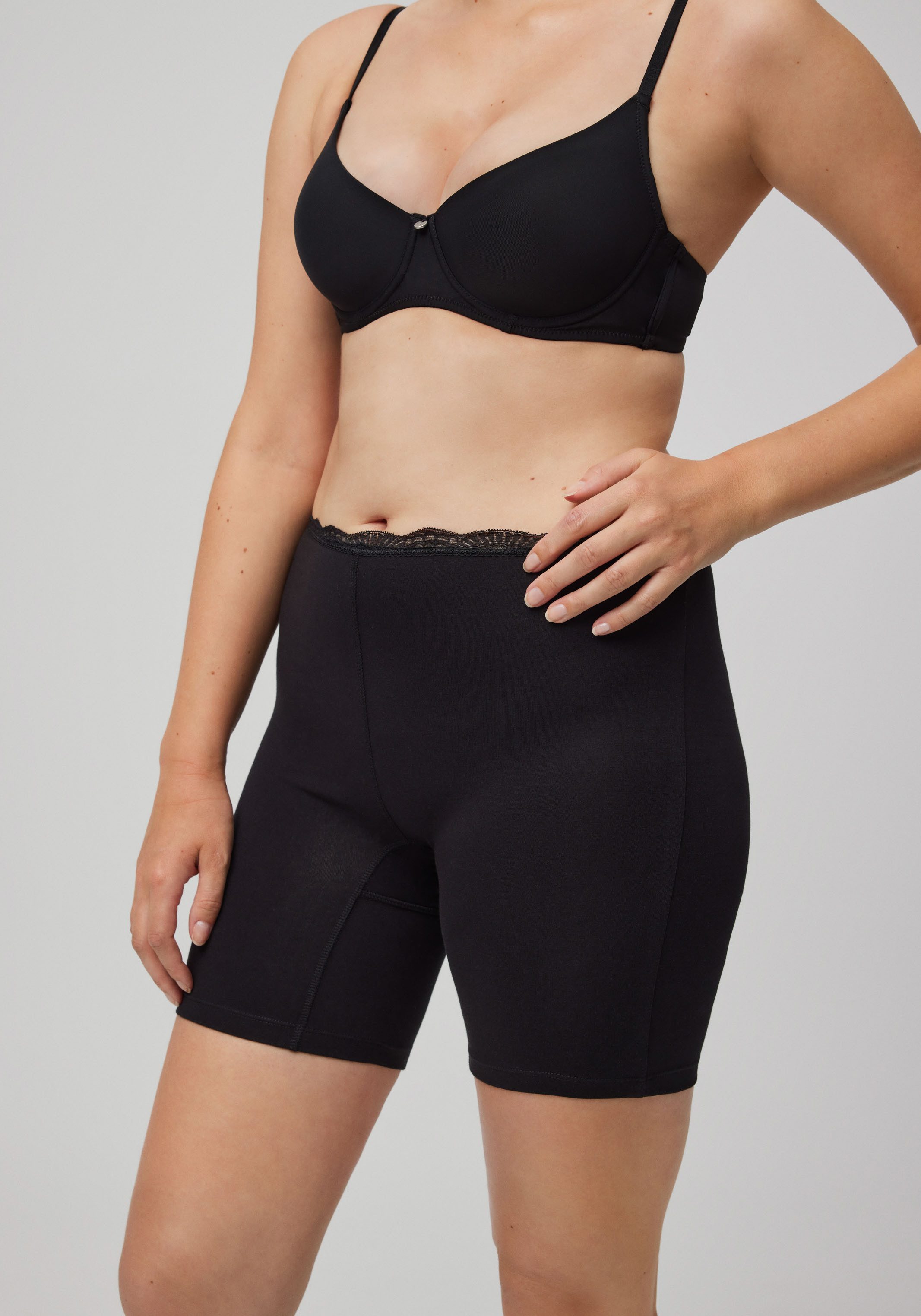 YSABEL MORA Lange onderbroek BASIC COLLECTION COTTON WITH LACE aangename zachtheid en pasvorm tegen wrijving (Set van 3)
